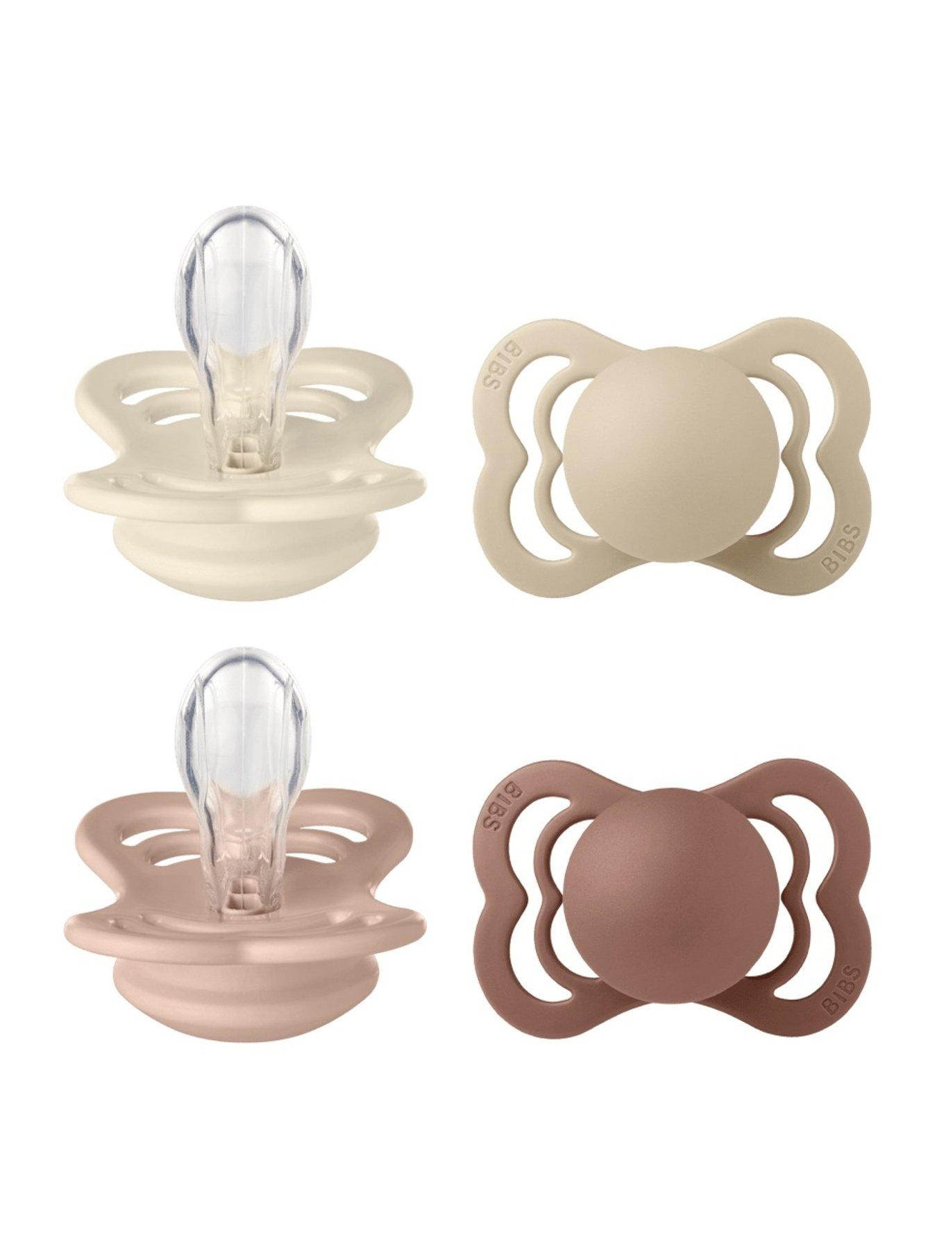 BIBS BIBS Pacifier Supreme 4 PACK Silicone Size 1 Ivory/Vanilla/Blush/Woodchuck