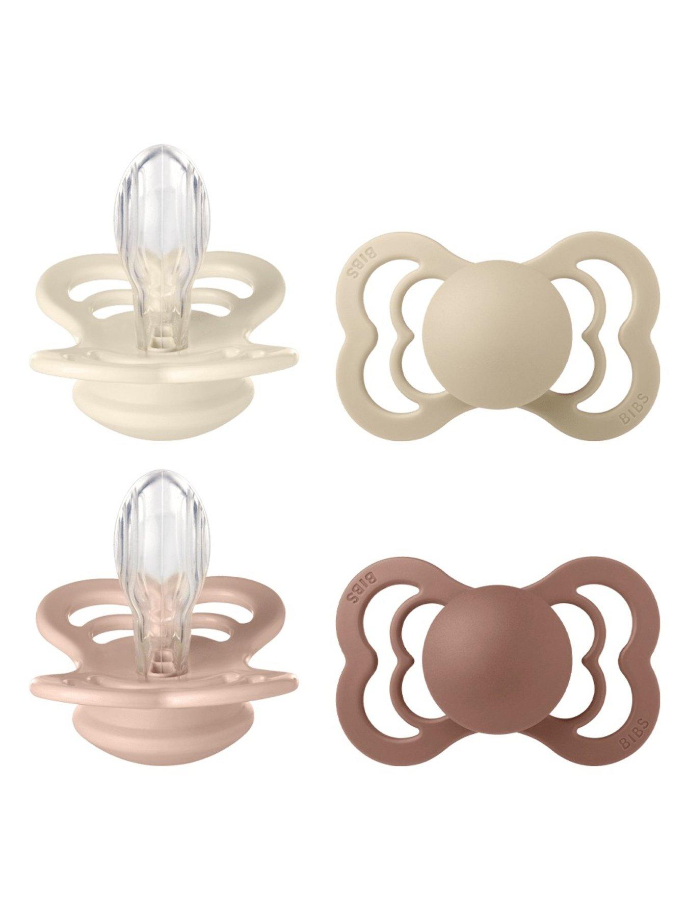 BIBS BIBS Pacifier Supreme 4 PACK Silicone Size 2 Ivory/Vanilla/Blush/Woodchuck
