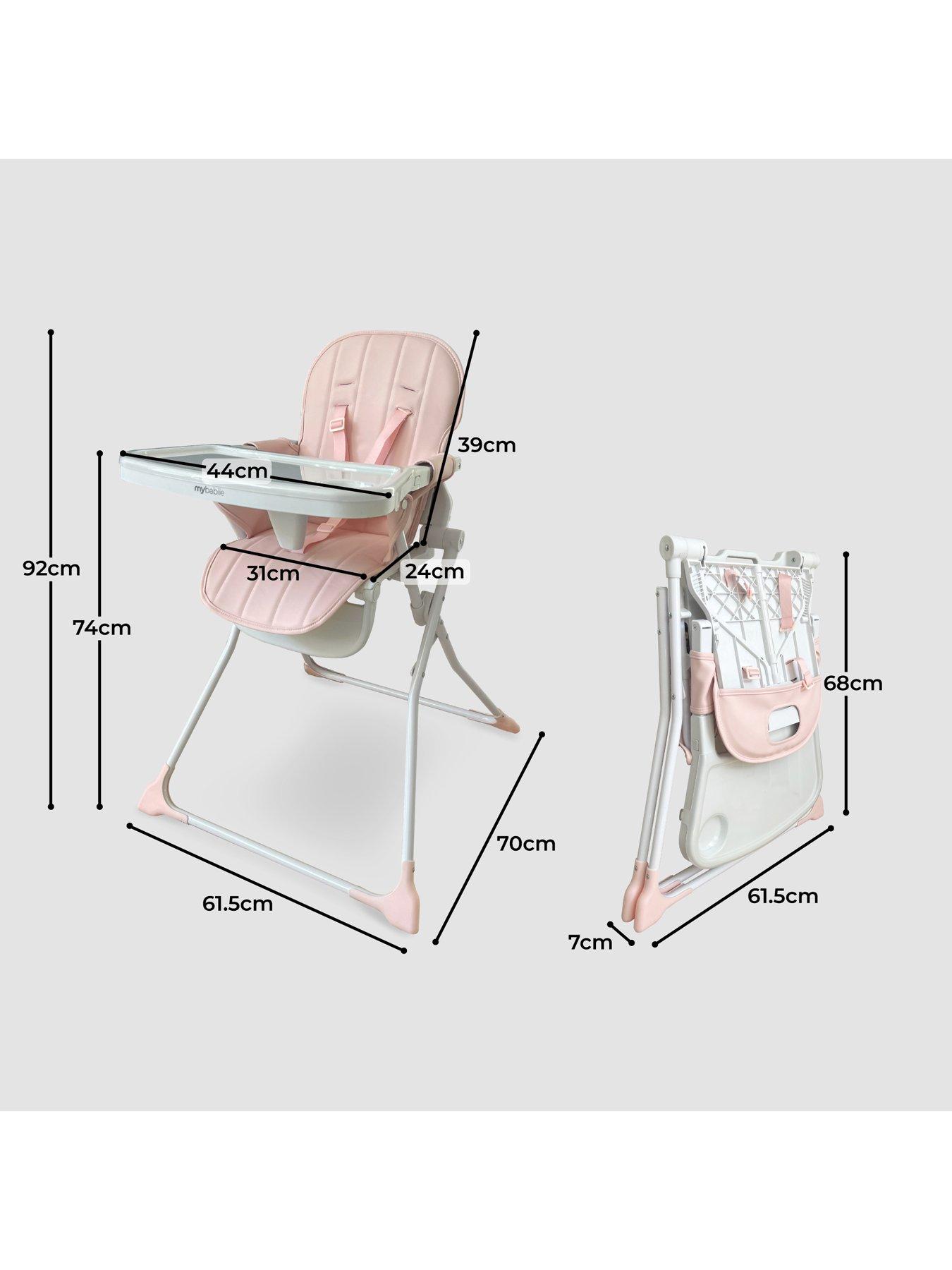 Image 6 of 6 of My Babiie MBHC2 Compact Folding Highchair - Pink