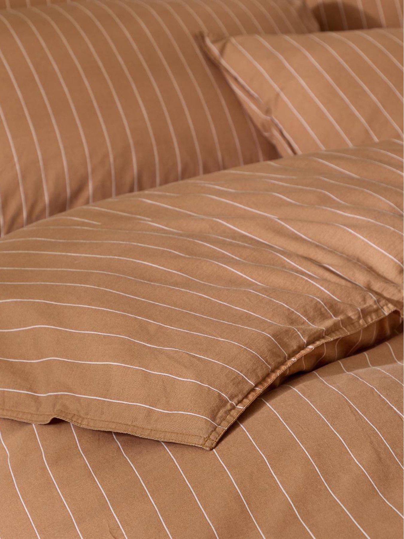 Image 3 of 4 of Yard Linear Stripe Duvet Set Demerara Sugar