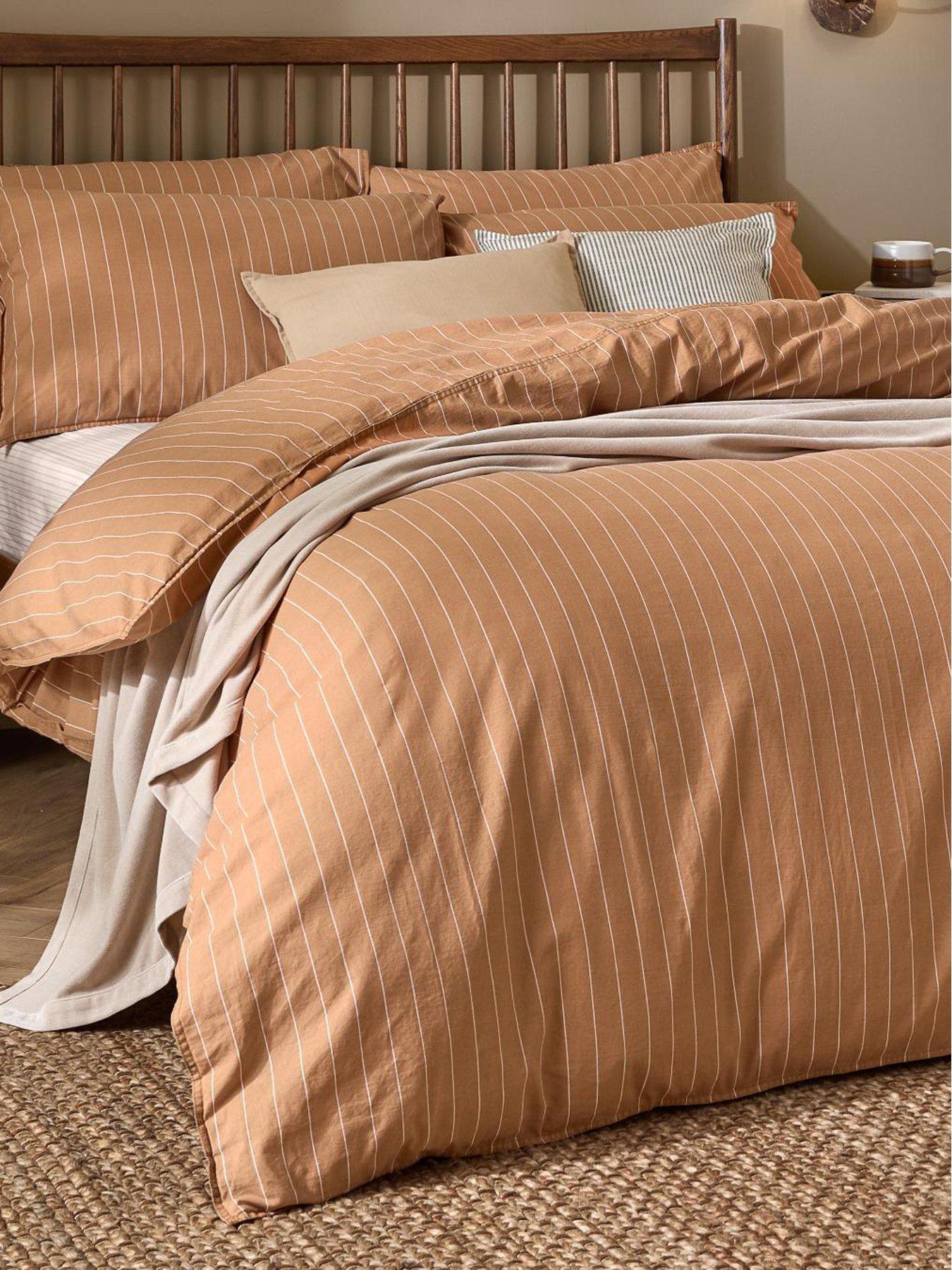 Image 4 of 4 of Yard Linear Stripe Duvet Set Demerara Sugar