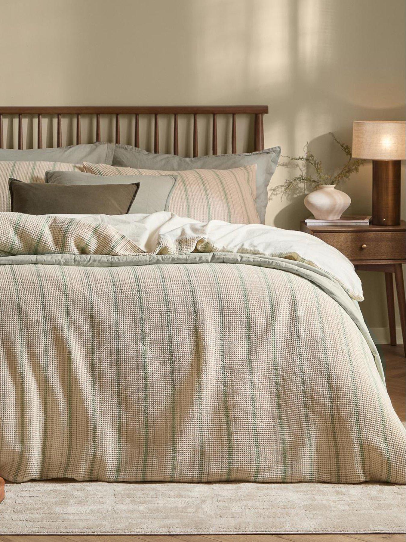 Yard Selby Waffle Duvet Set Bay Green / Natural