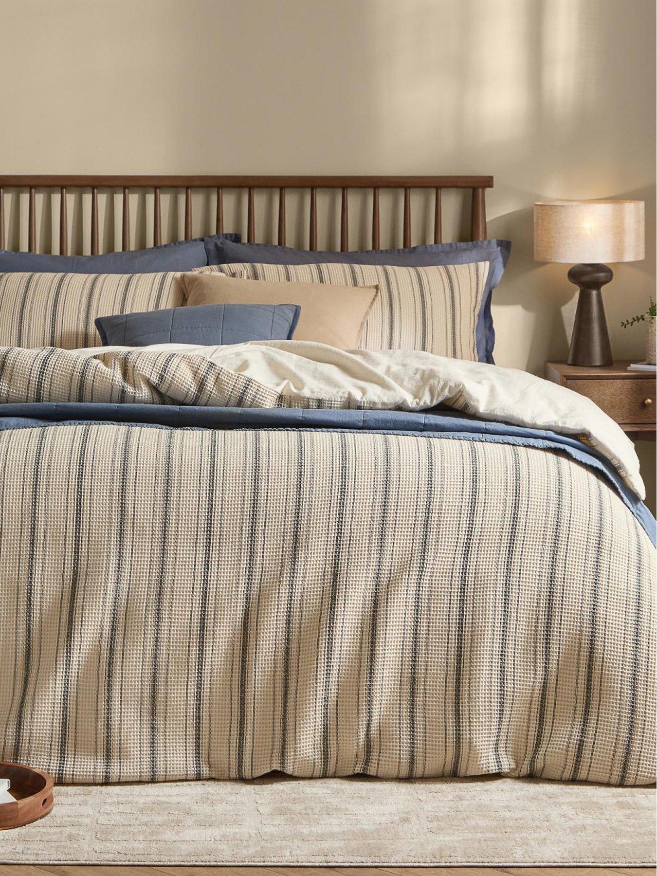 Yard Selby Waffle Duvet Set Coal / Natural