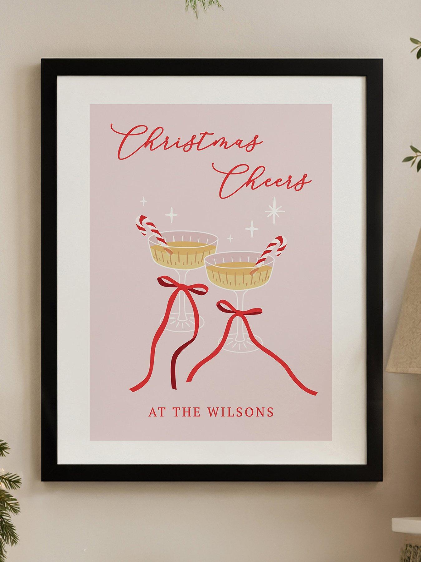 The Personalised Memento Company Personalised Christmas Cheer Black Framed Print