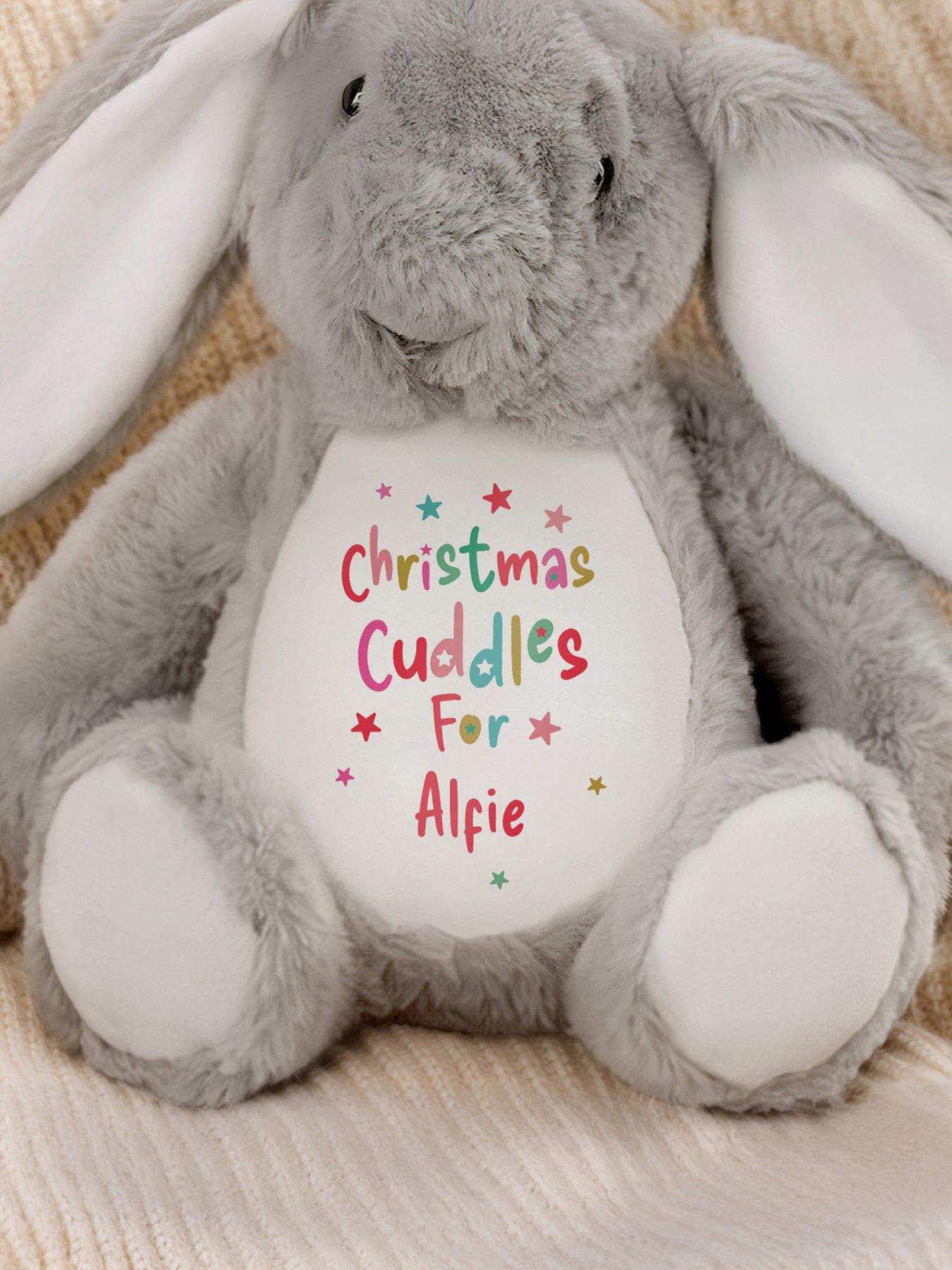 Image 2 of 3 of The Personalised Memento Company Personalised Christmas Cuddles Bunny Rabbit Soft Toy
