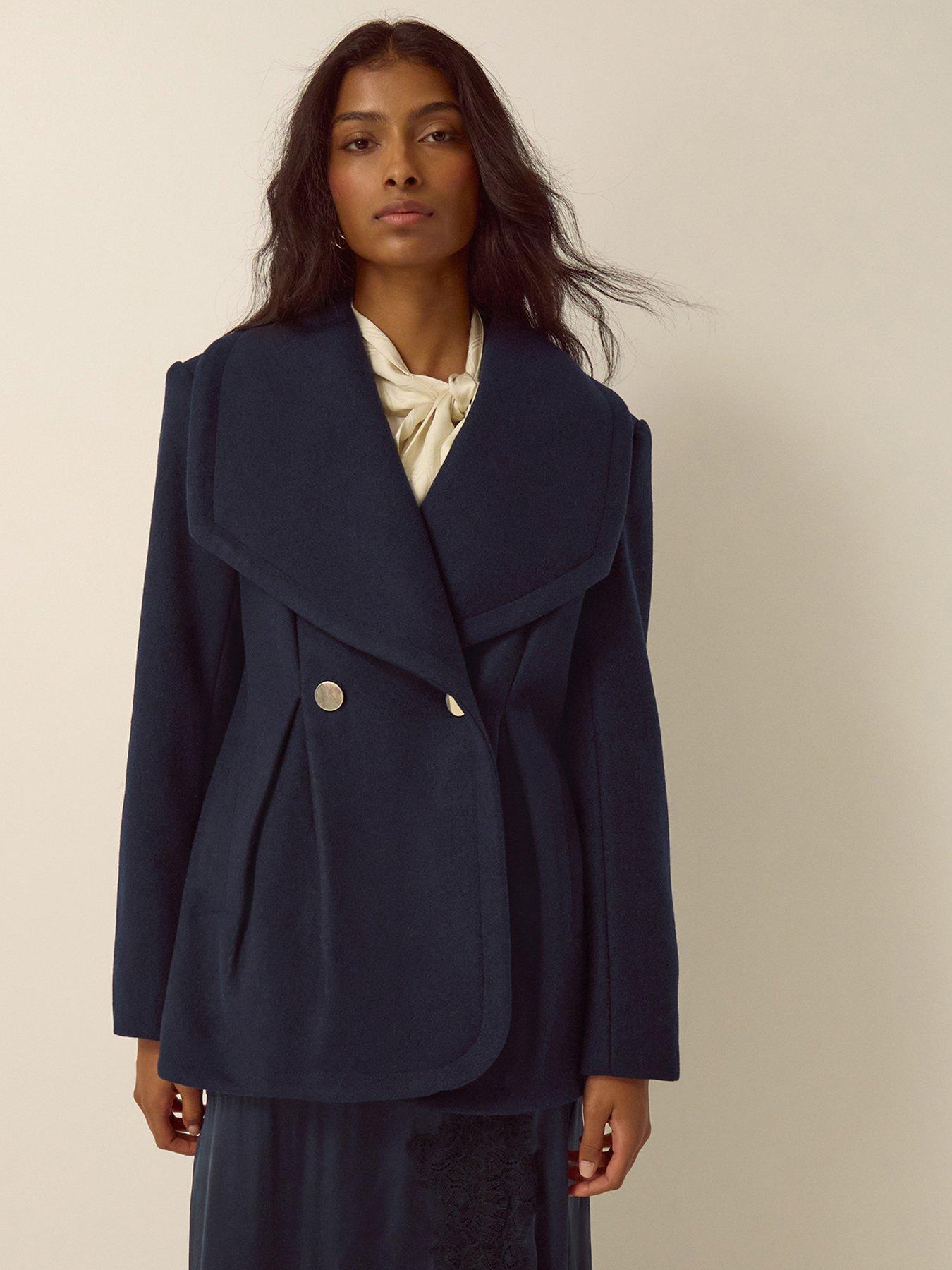 Monsoon Estelle Collar Coat - Blue