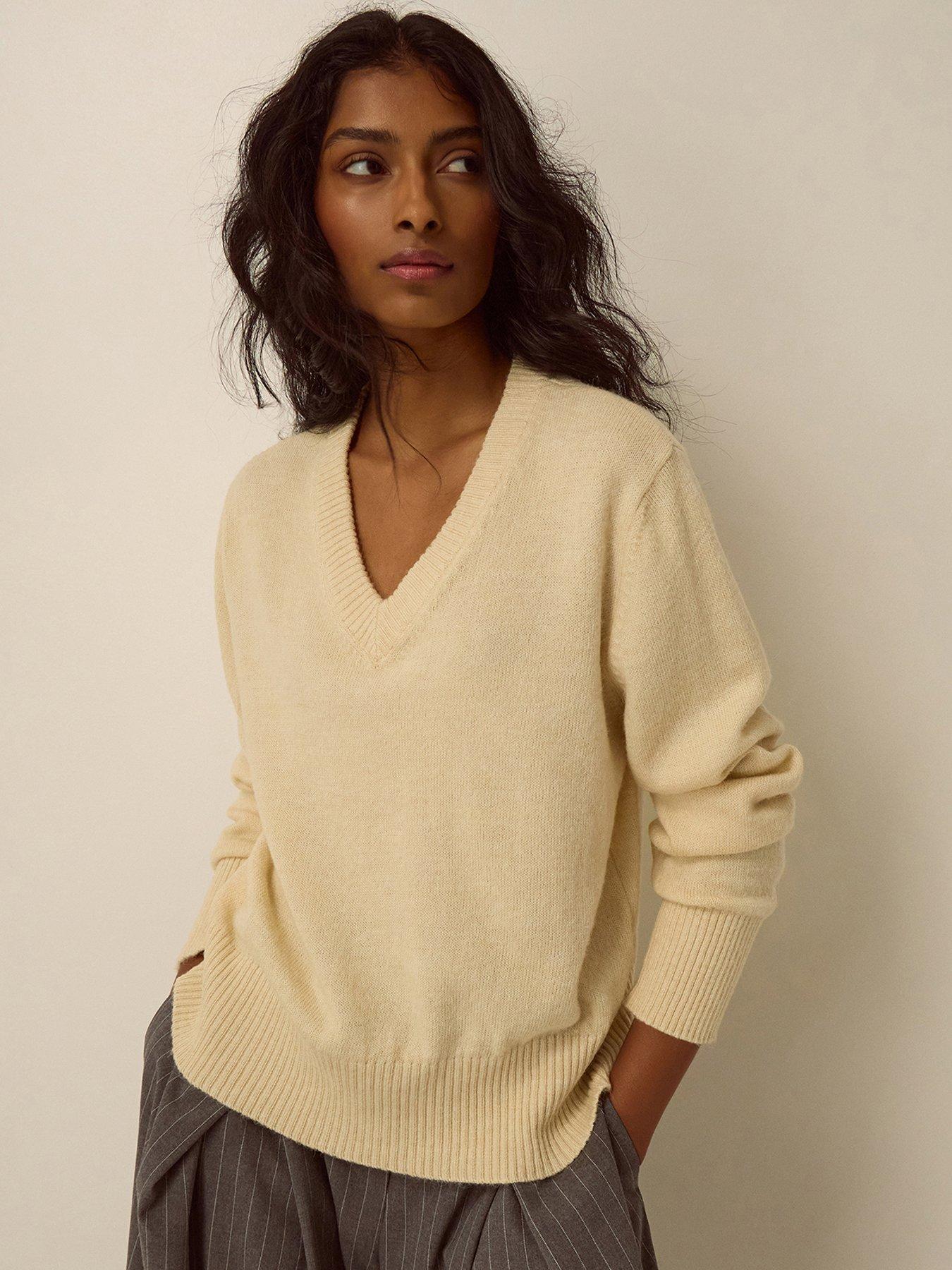 Image 1 of 4 of Monsoon Vikki V Neck Jumper - Yellow