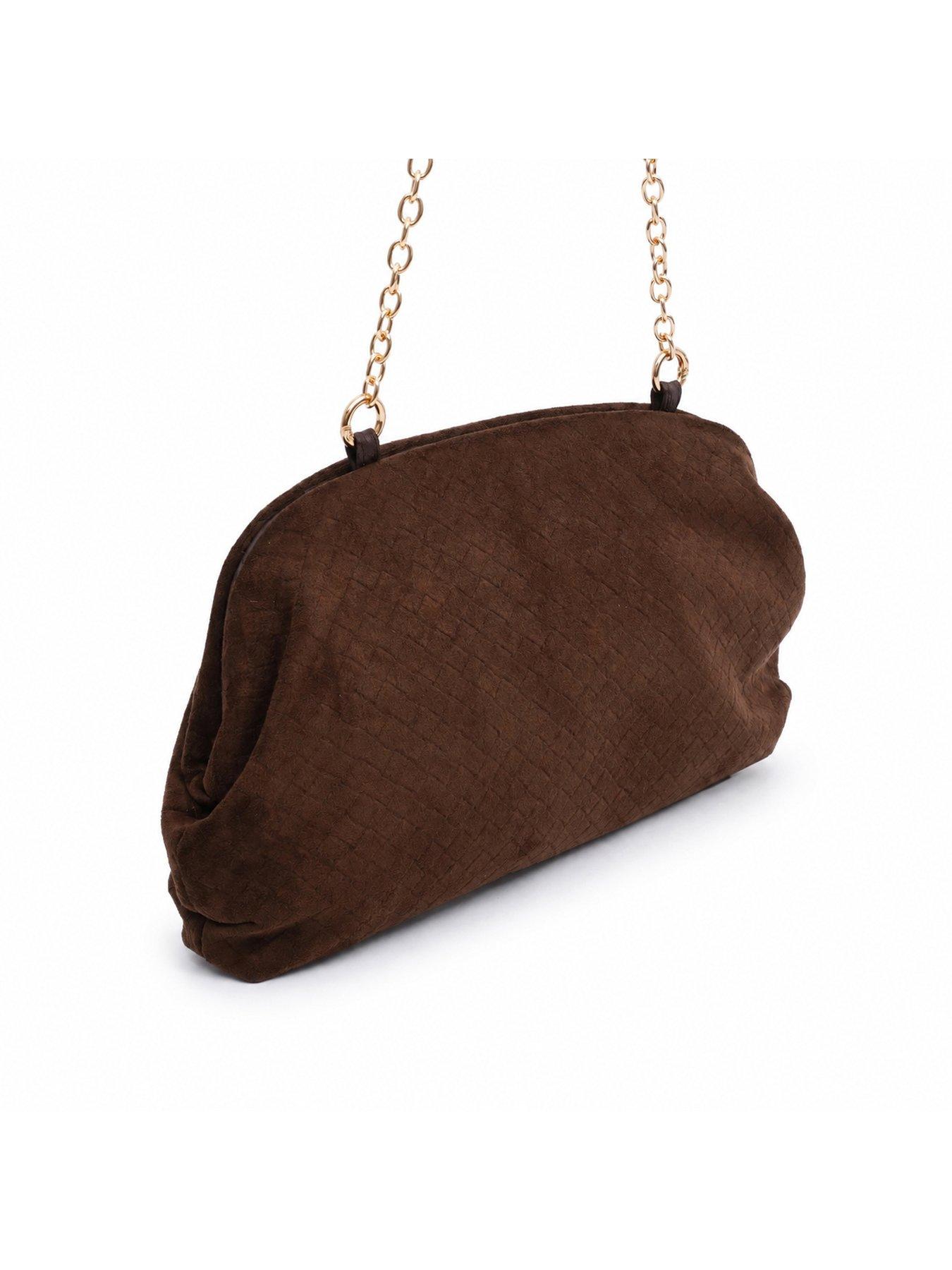 Image 2 of 4 of Glamorous Womens Pillow Chain Strap Clutch Bag - Brown