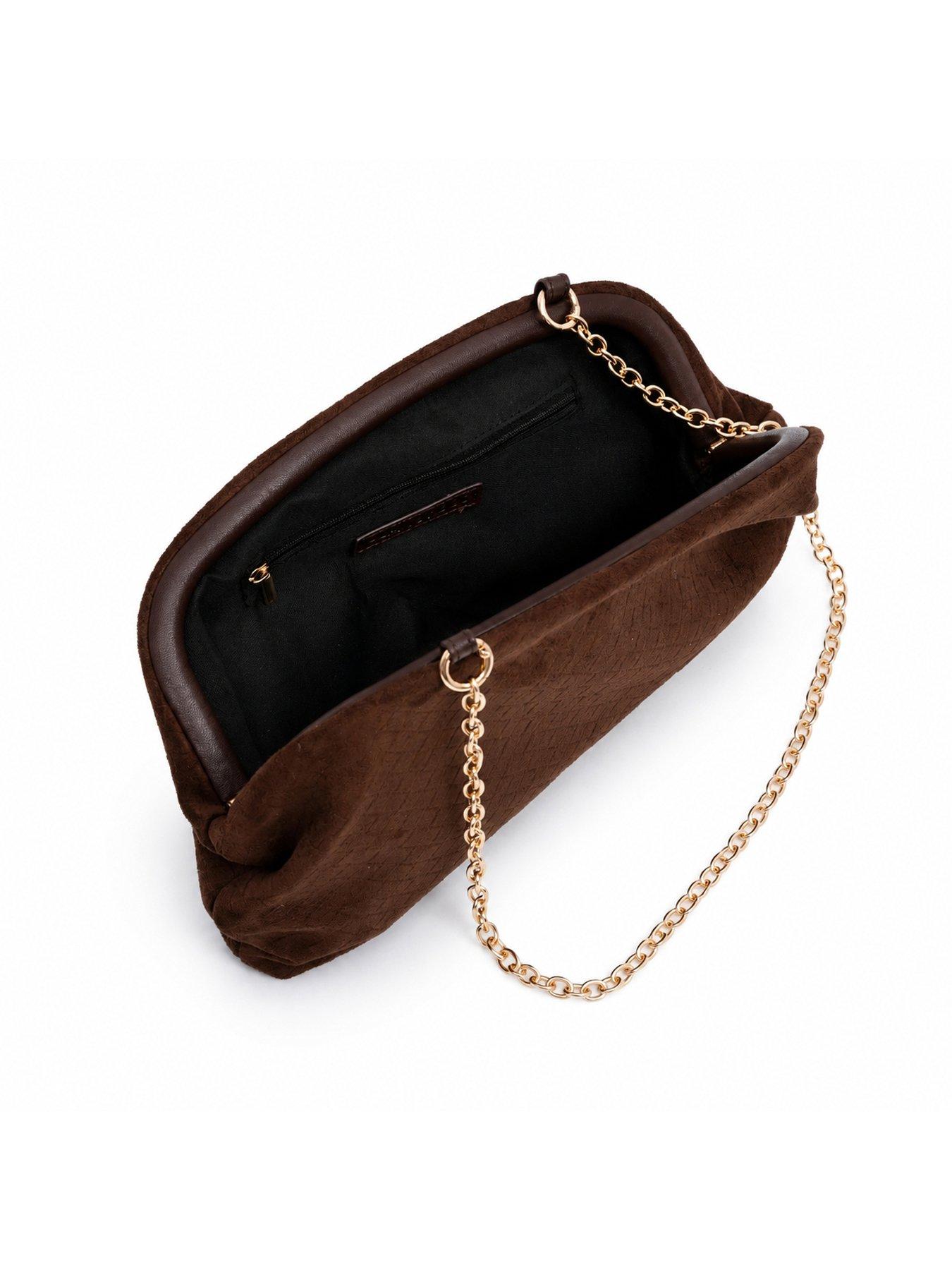 Image 4 of 4 of Glamorous Womens Pillow Chain Strap Clutch Bag - Brown