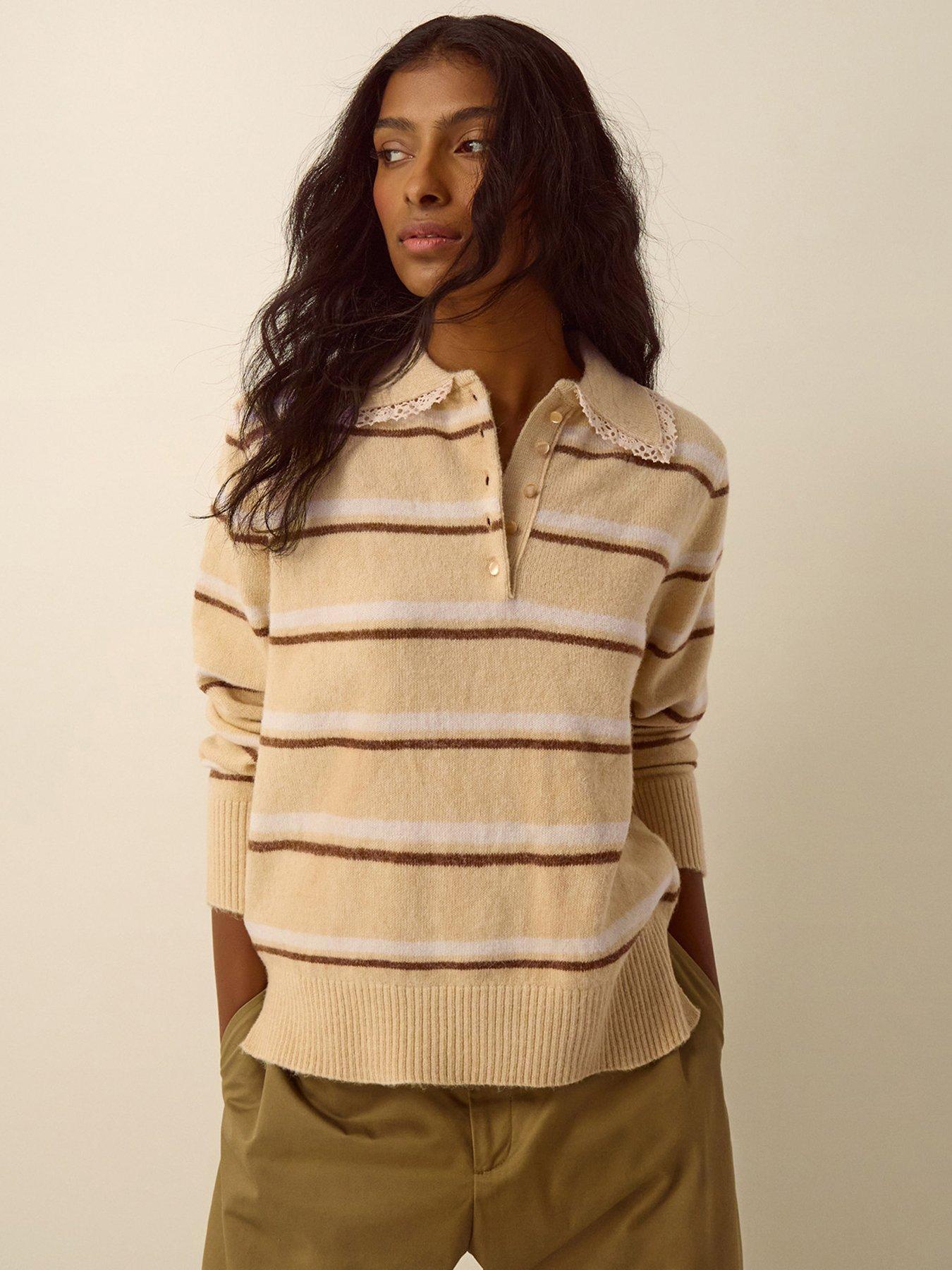 Image 1 of 4 of Monsoon Sutton Stripe Jumper - Yellow