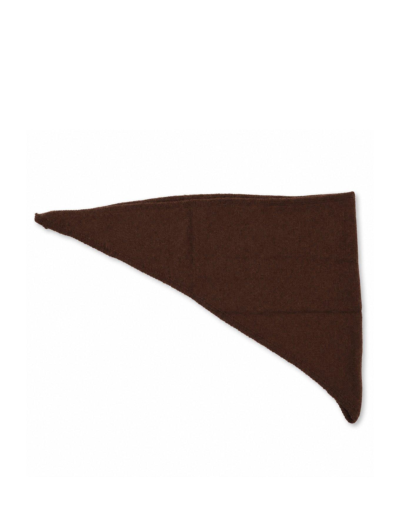 Image 1 of 4 of Glamorous Knitted Triangle Scarf - Brown