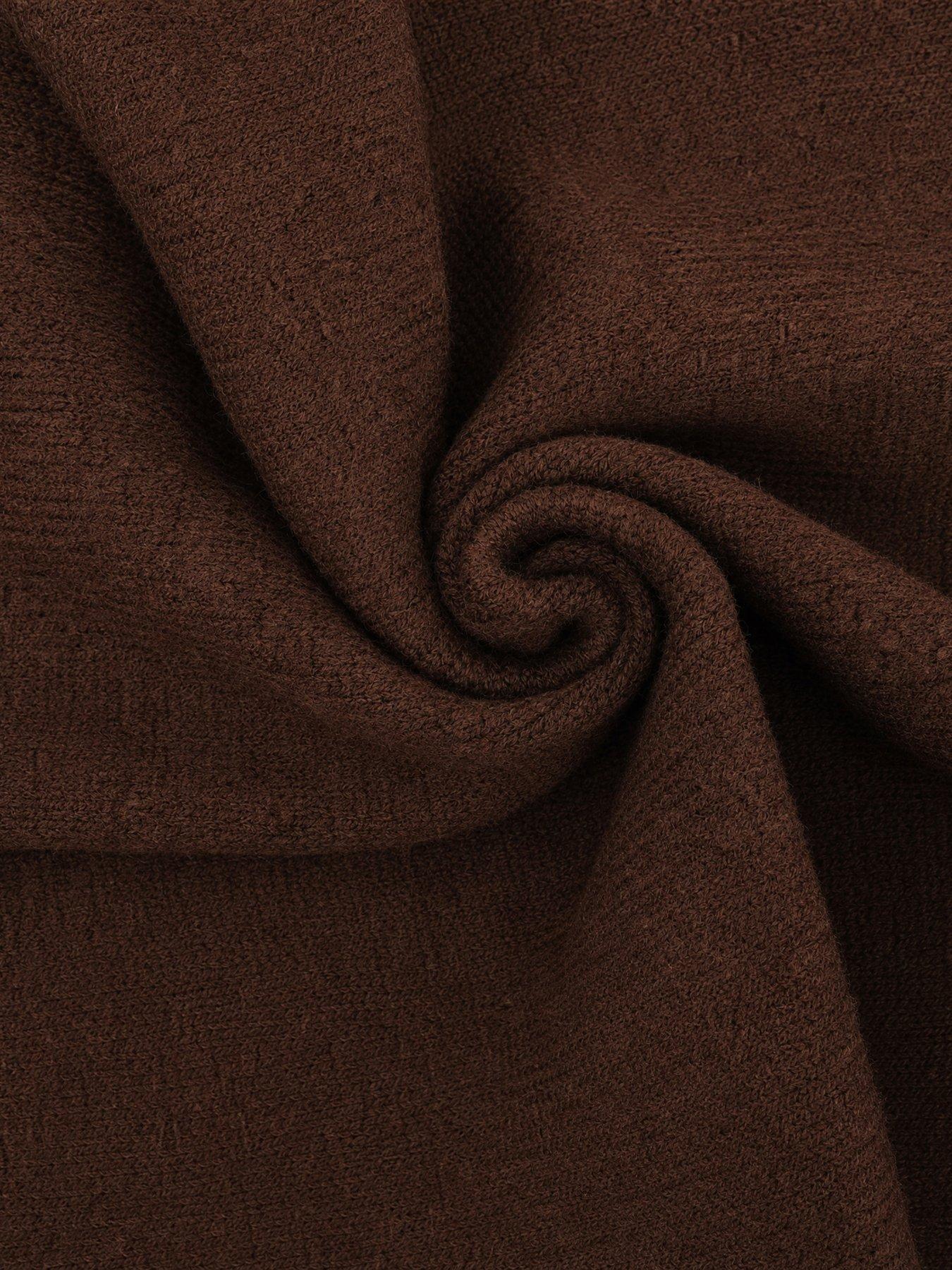 Image 4 of 4 of Glamorous Knitted Triangle Scarf - Brown