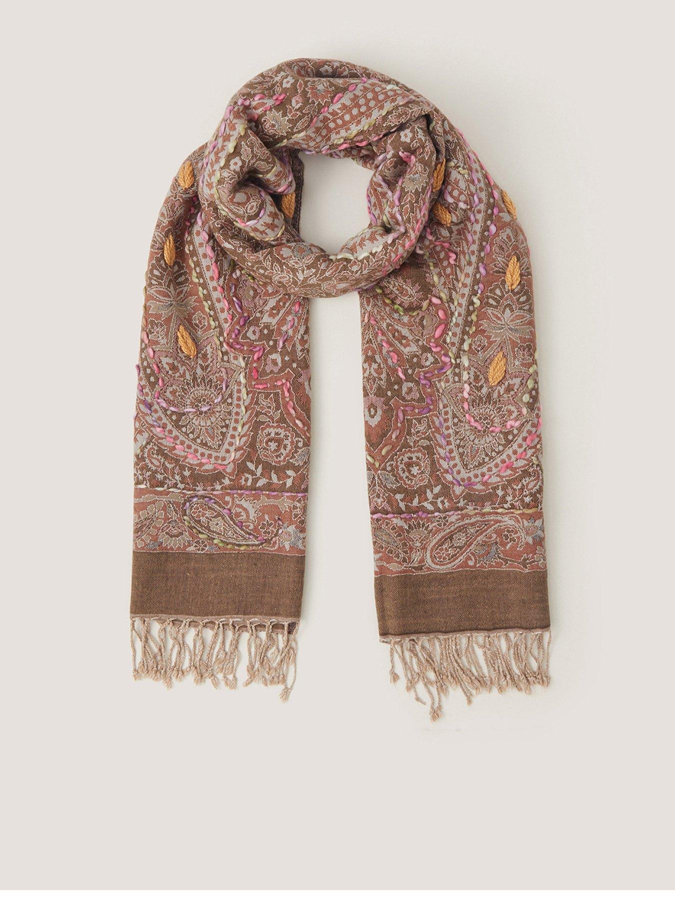 Monsoon Katia Paisley Print Fringed Scarf - Multi