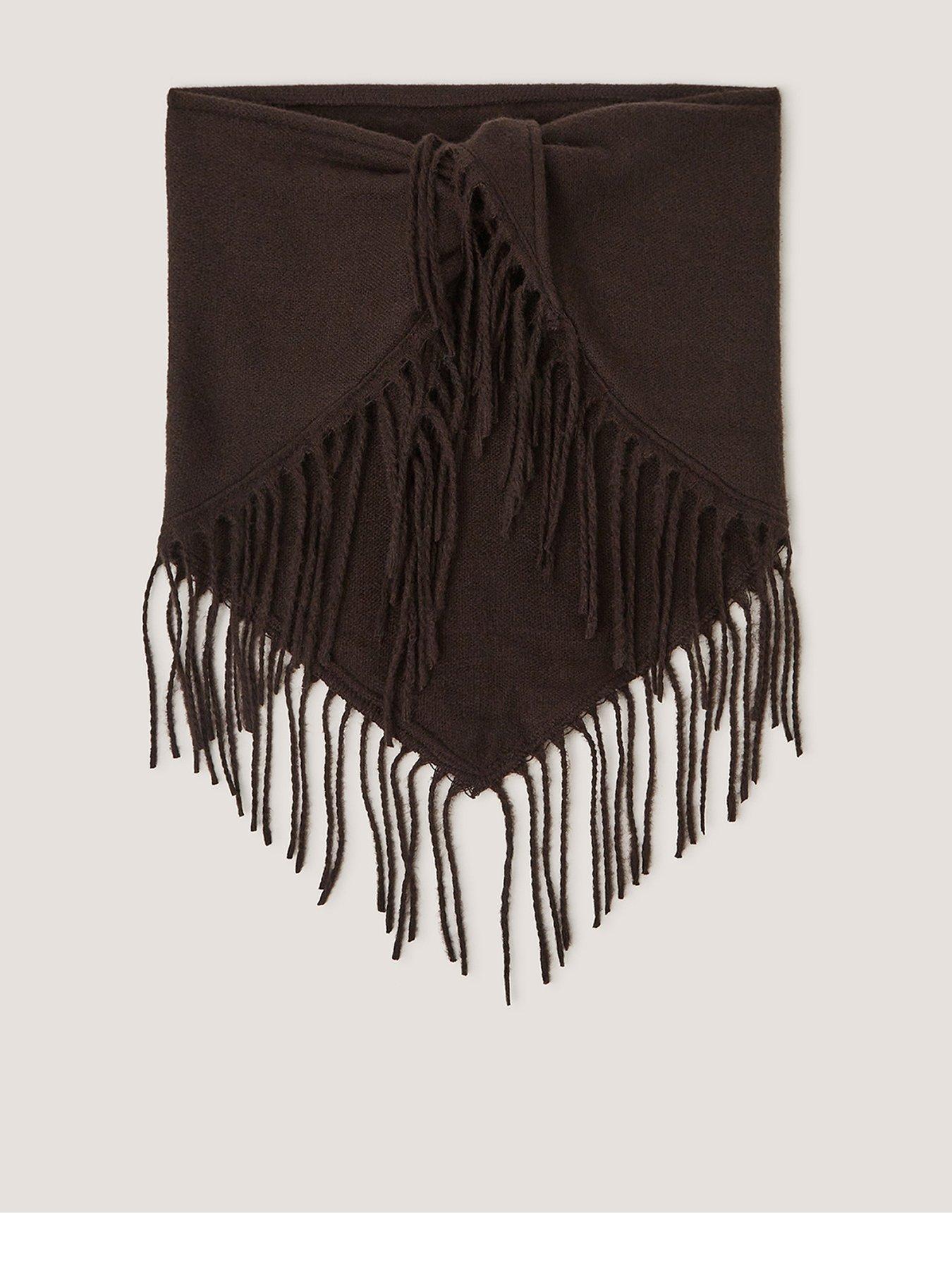 Monsoon Beatrice Knit Triangle Scarf - Brown