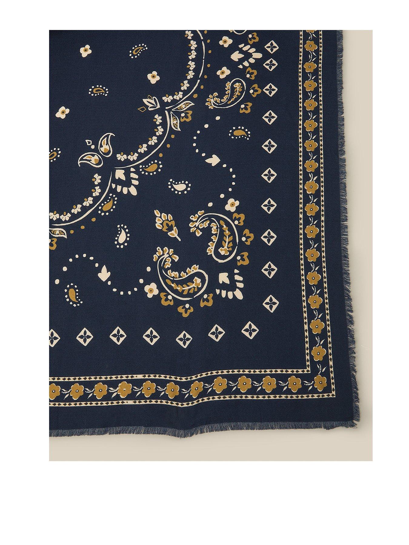 Monsoon Jamelia Large Floral Scarf - Blue