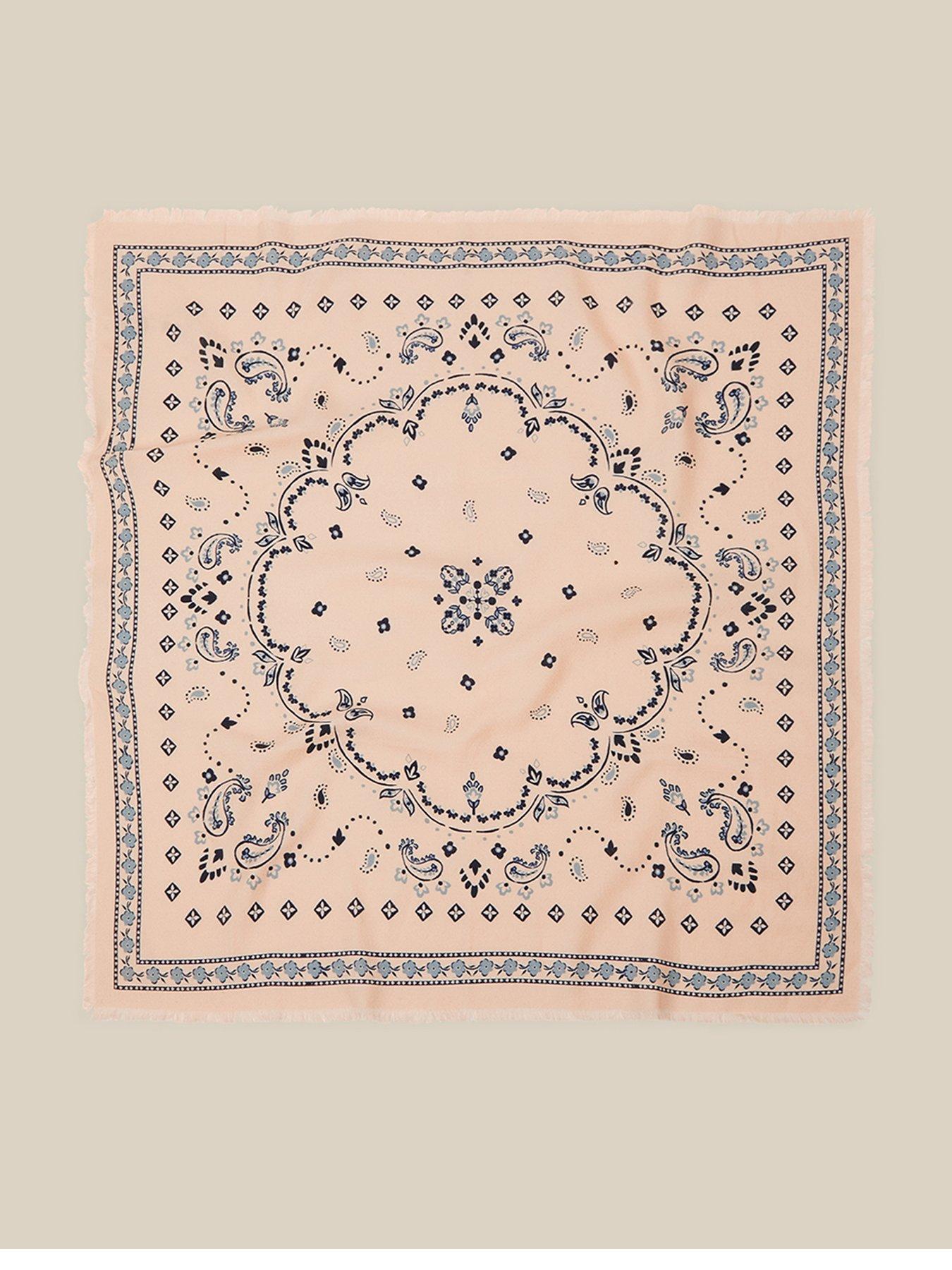 Monsoon Jamelia Paisley Print Square Scarf - Cream