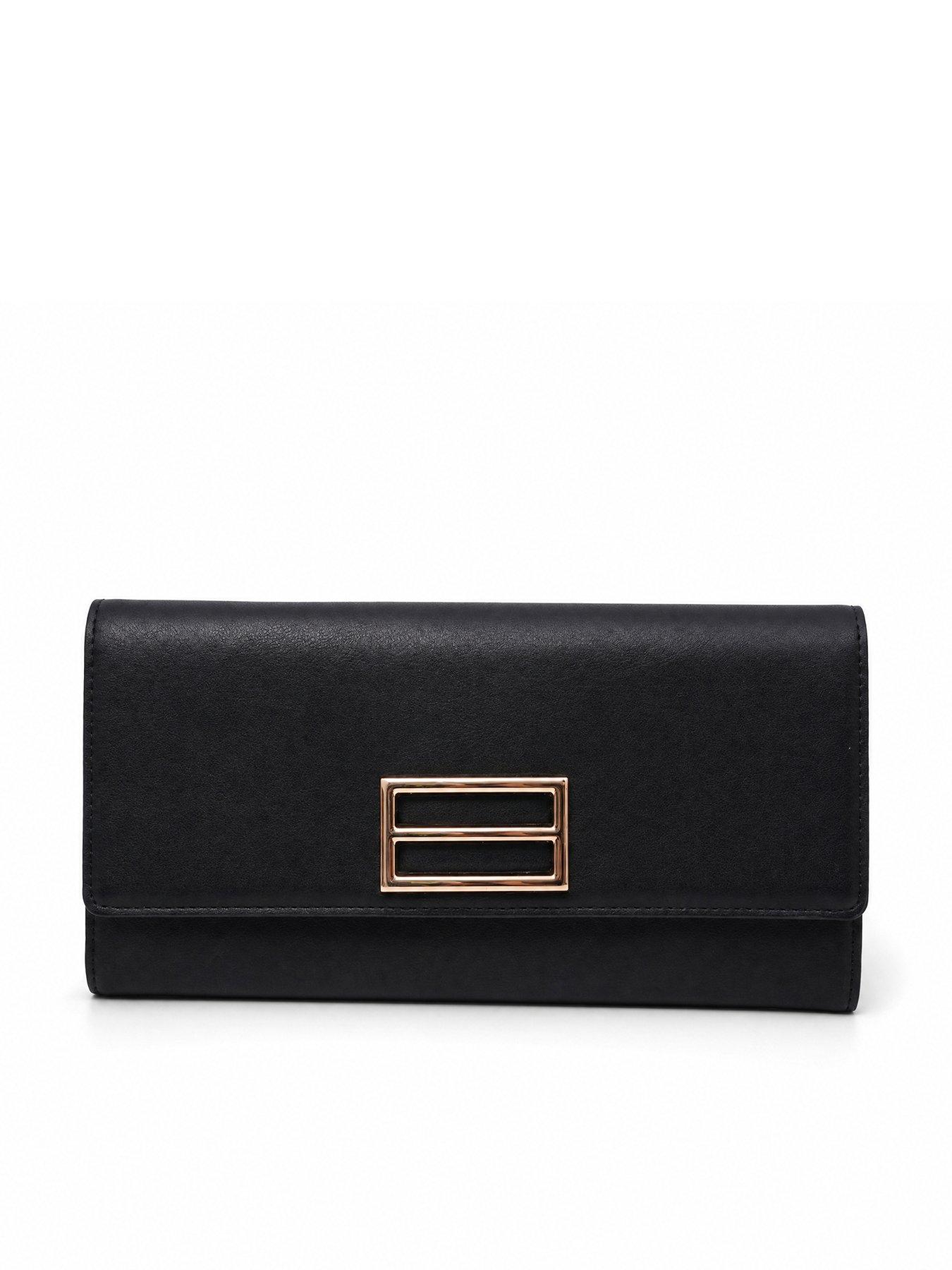 Image 1 of 5 of Glamorous Classic Envelope Clutch Bag - Black