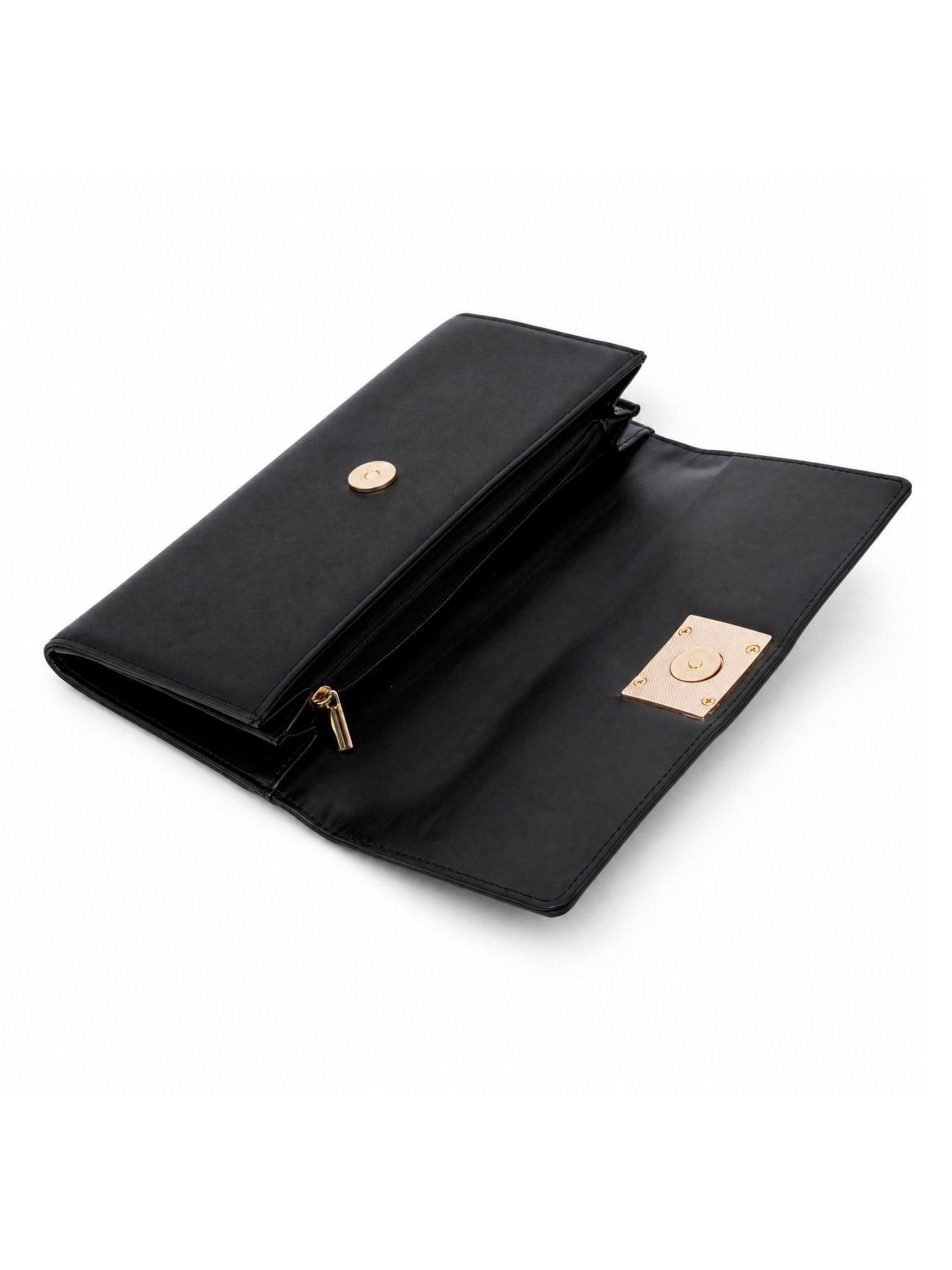 Image 4 of 5 of Glamorous Classic Envelope Clutch Bag - Black