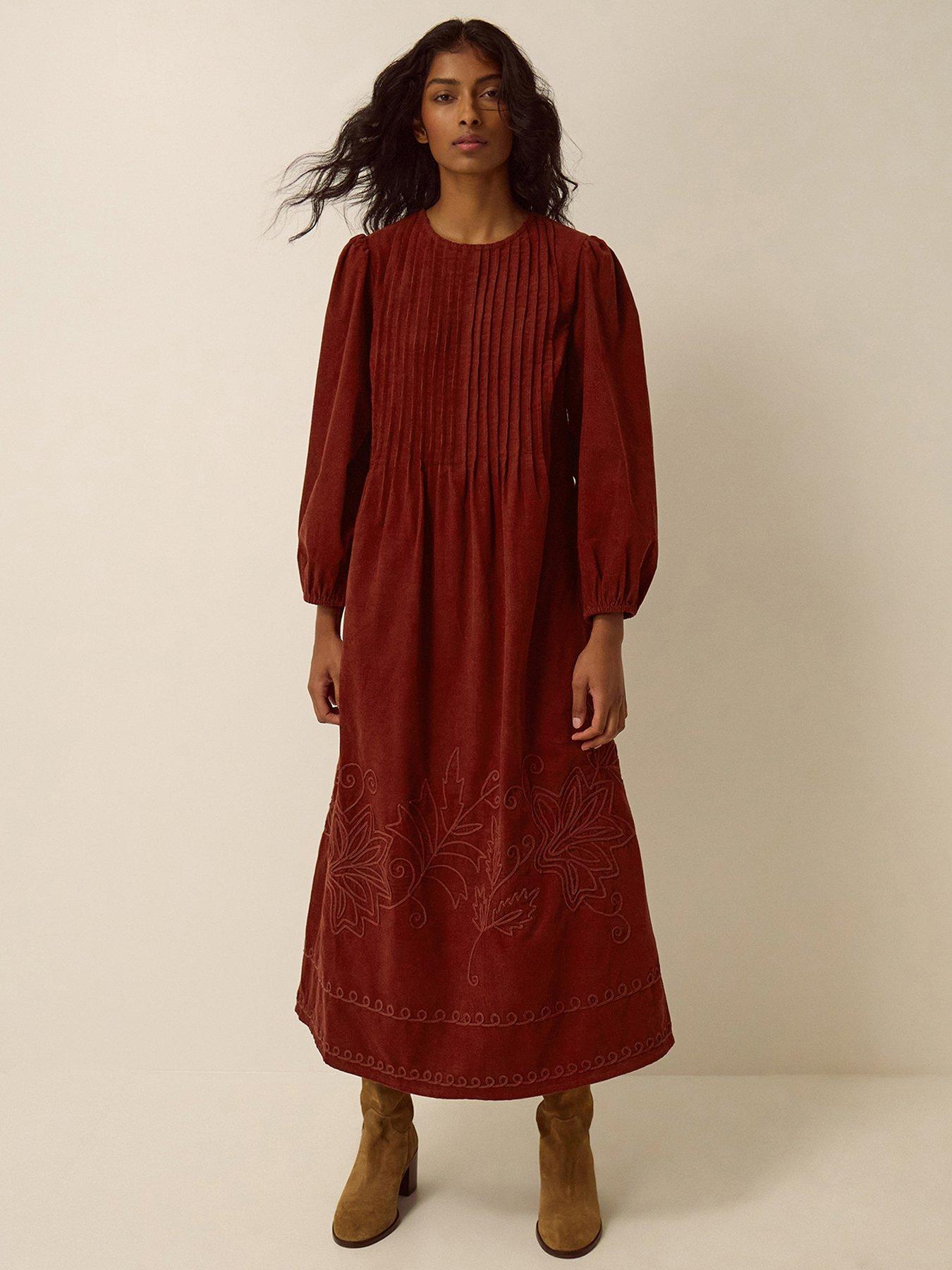 Image 1 of 4 of Monsoon Joyce Emb Cord Dress
