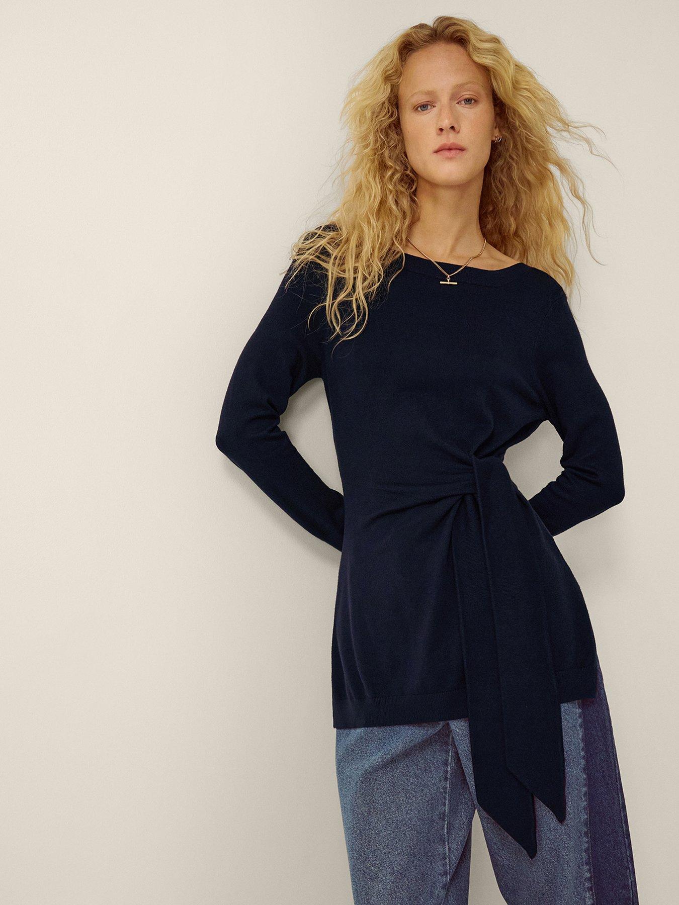 Monsoon Tina Tie Side Jumper - Blue