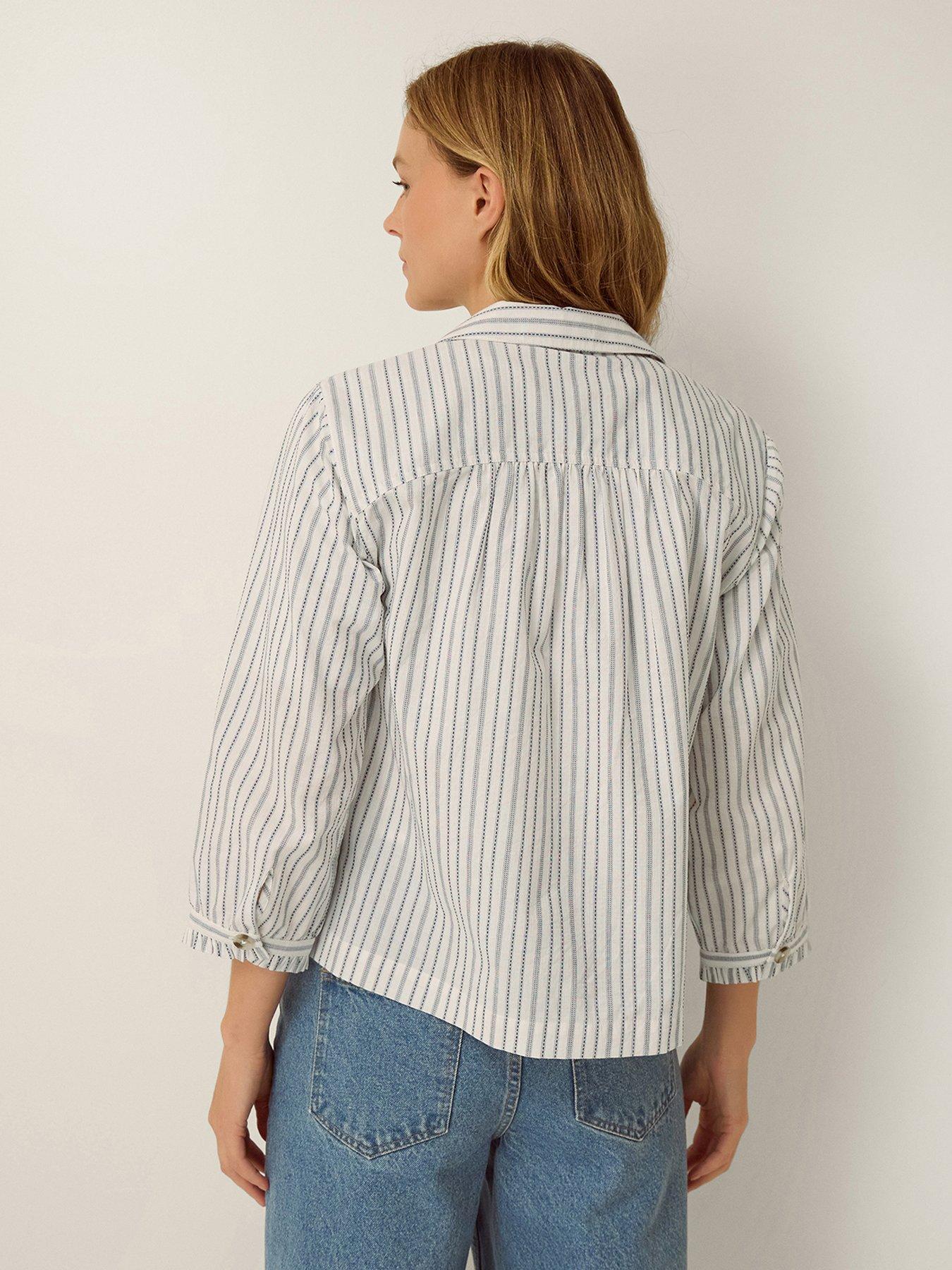 Image 2 of 5 of Monsoon Gilly Stripe Shirt - White