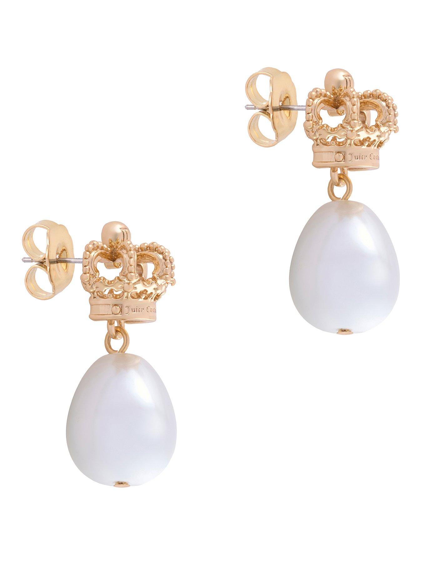 Juicy Couture Heritage Crown & Pearl Drop Earring