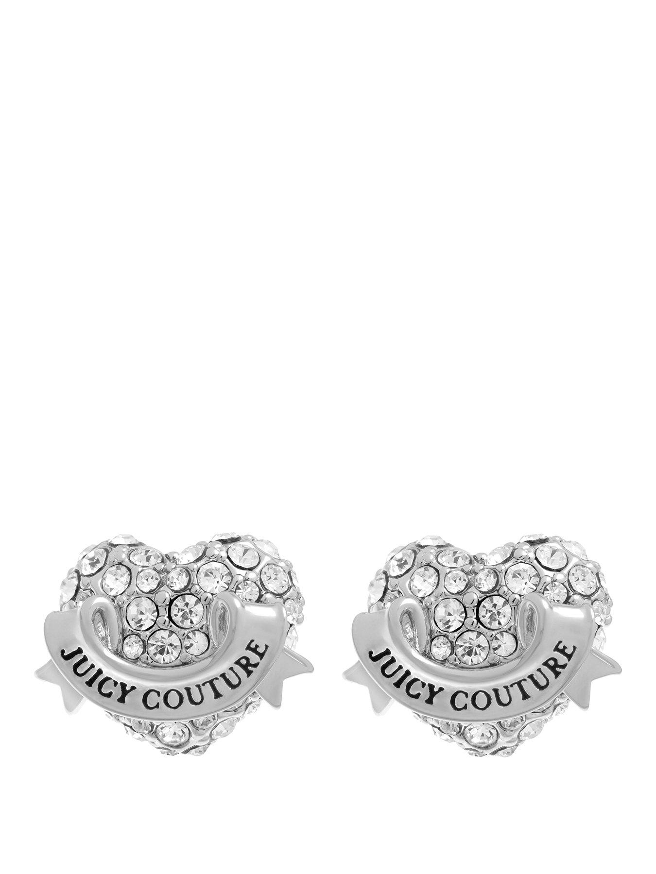 Image 1 of 5 of Juicy Couture Crystal Icon Heart Stud Earrings