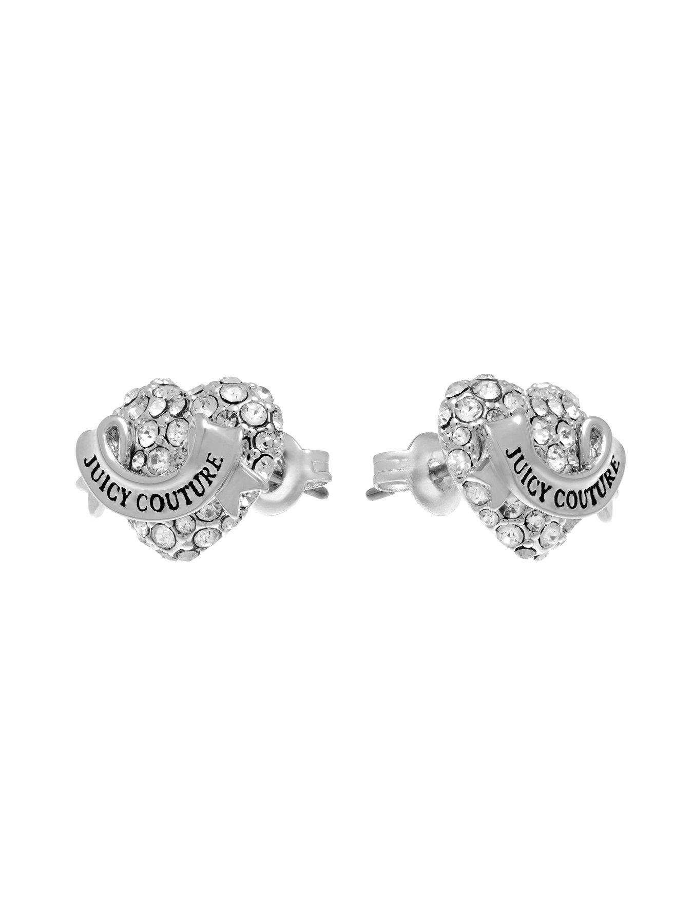 Image 2 of 5 of Juicy Couture Crystal Icon Heart Stud Earrings