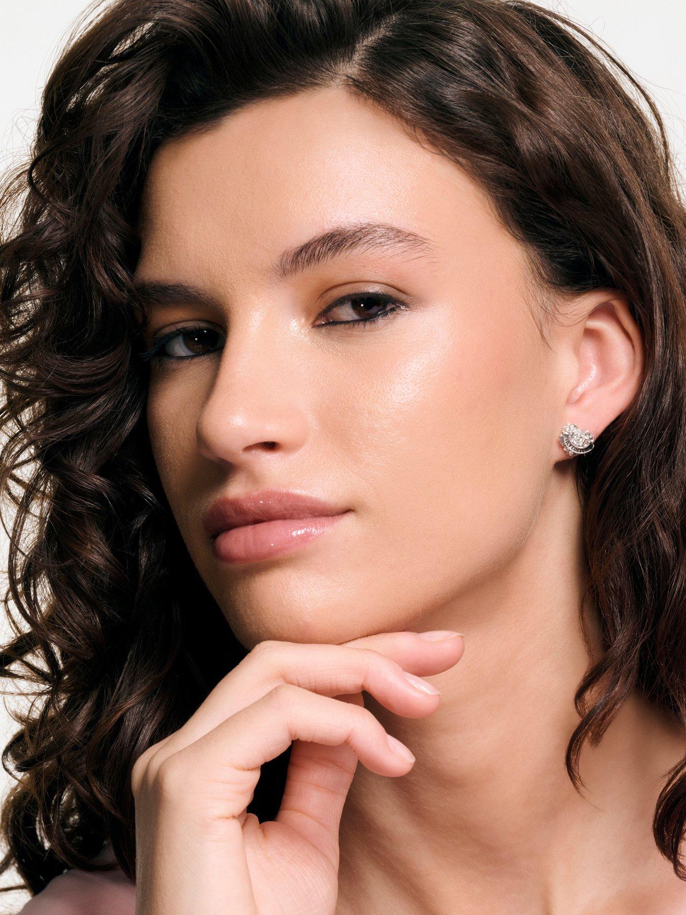 Image 3 of 5 of Juicy Couture Crystal Icon Heart Stud Earrings