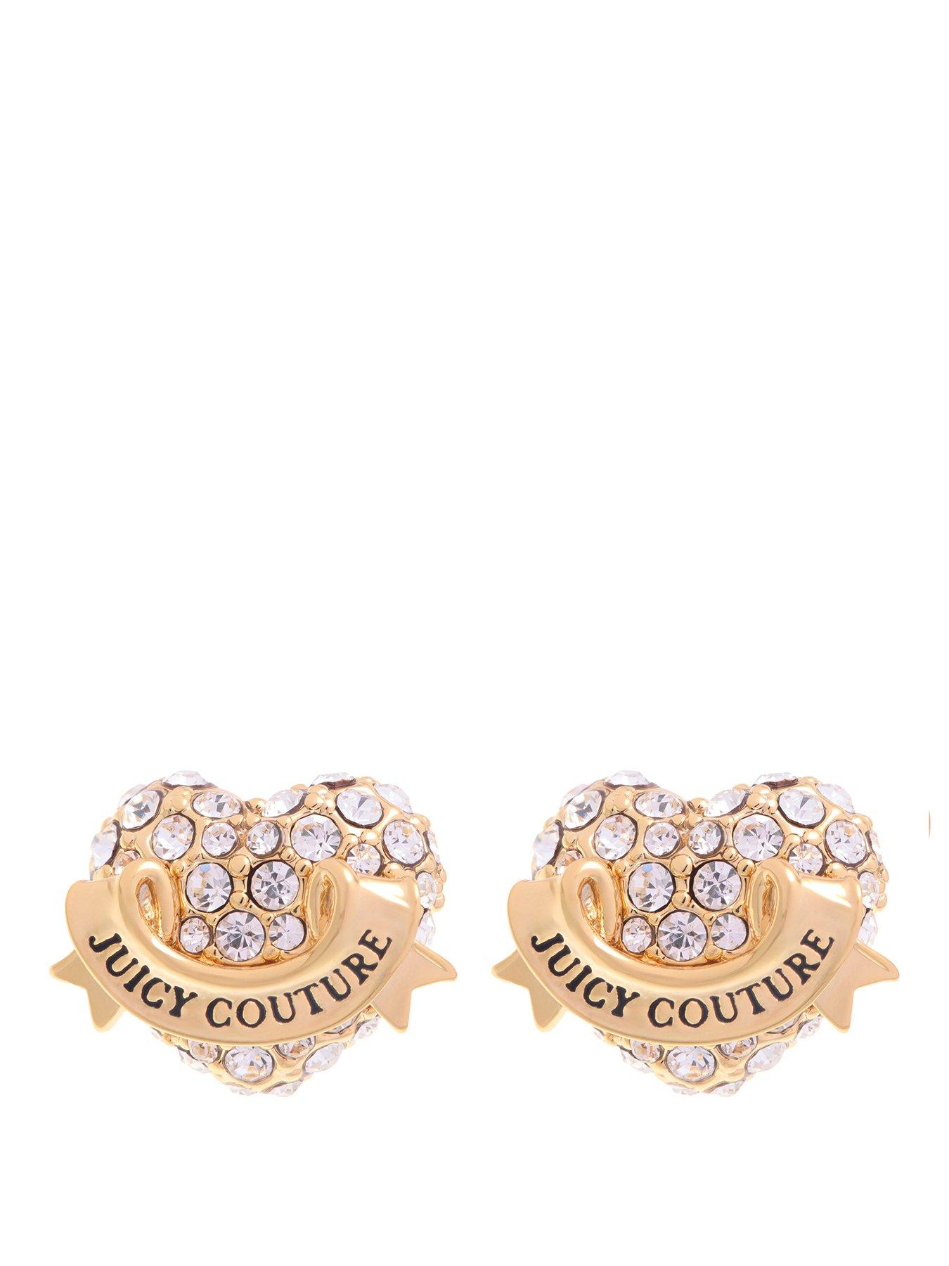 Image 1 of 5 of Juicy Couture Crystal Icon Heart Stud Earrings