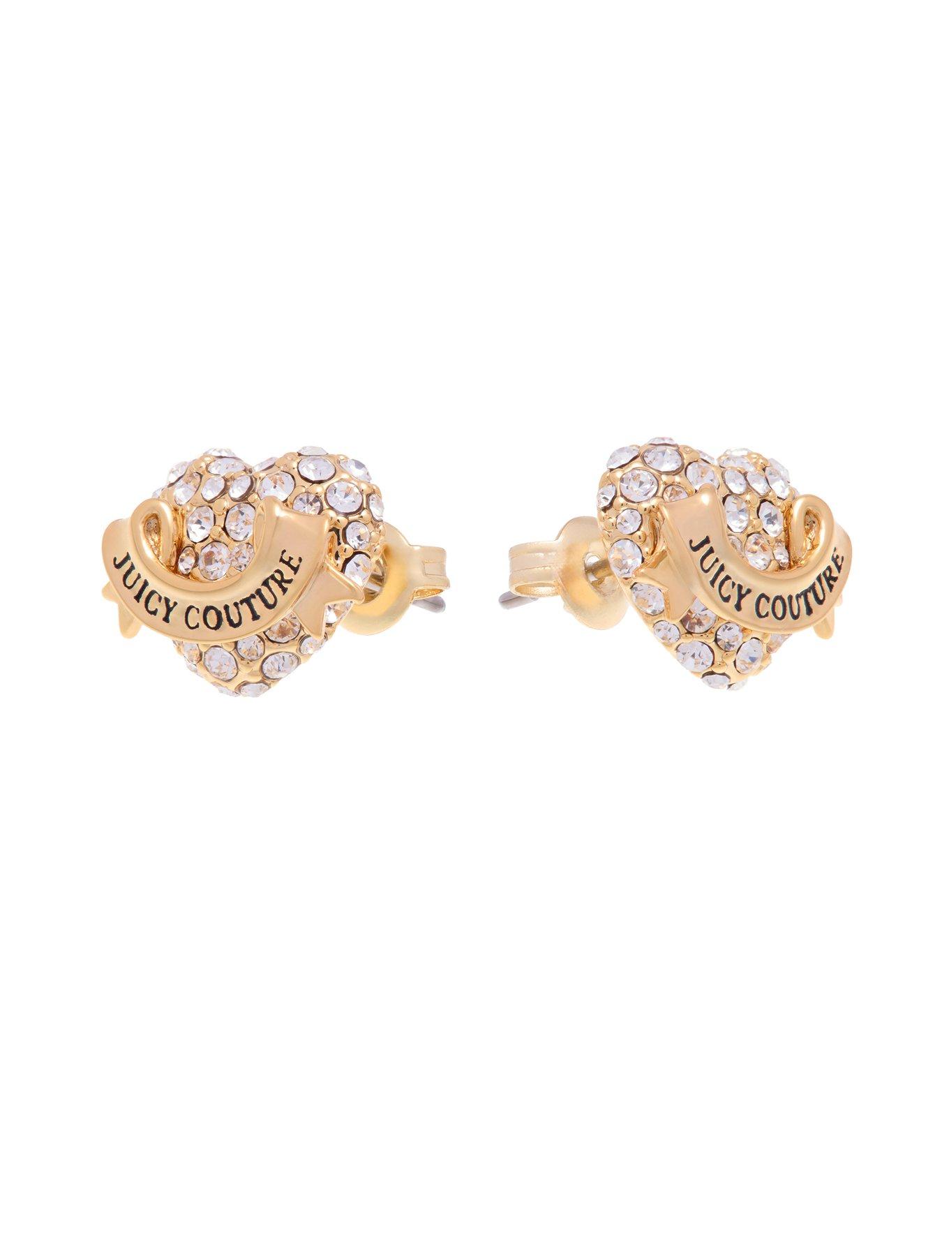Image 2 of 5 of Juicy Couture Crystal Icon Heart Stud Earrings