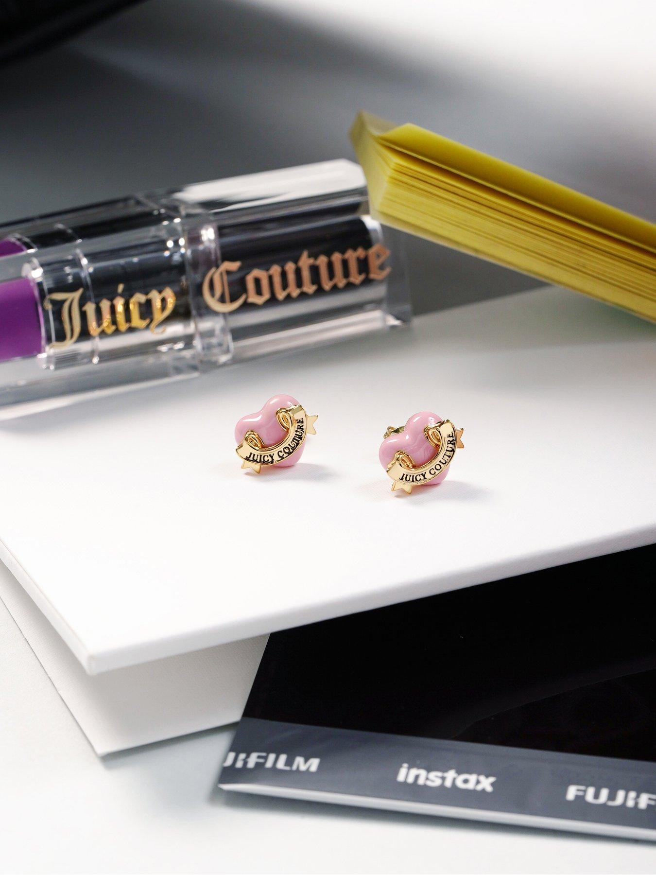 Image 5 of 6 of Juicy Couture Enamel Icon Heart Stud Earrings