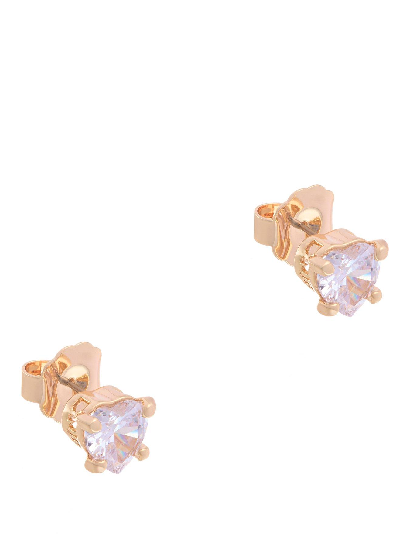 Juicy Couture Solitaire Crystal Heart Stud Earrings
