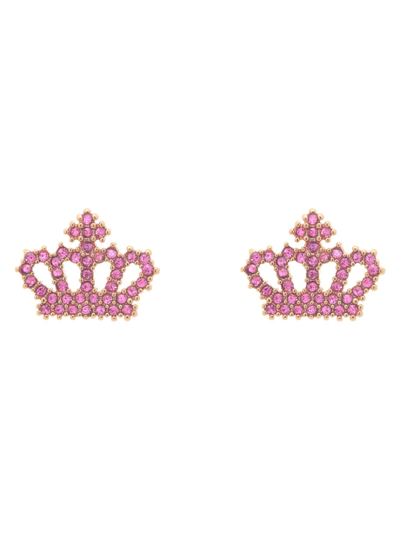 Image 3 of 7 of Juicy Couture Crystal Motif Crown Stud Earrings
