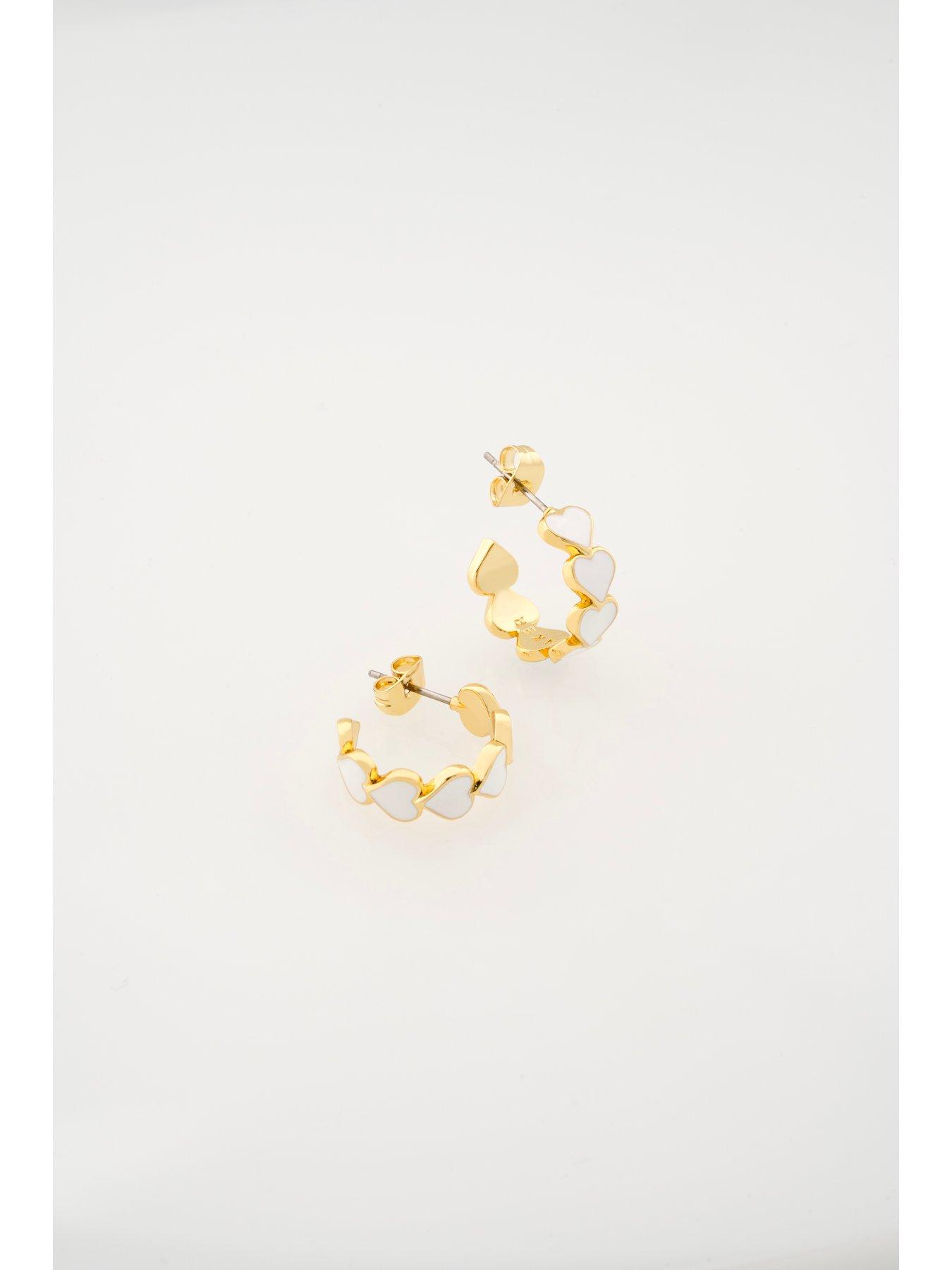 Image 4 of 7 of Ted Baker HANNAH: Enamel Heart Hoop Earrings