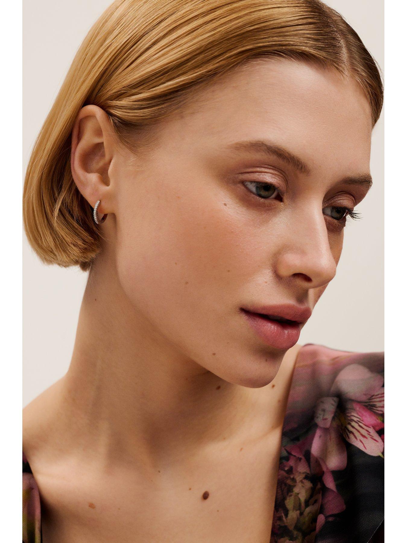 Image 4 of 6 of Ted Baker HEPLIE: Crystal Hoop Earrings (14mm)