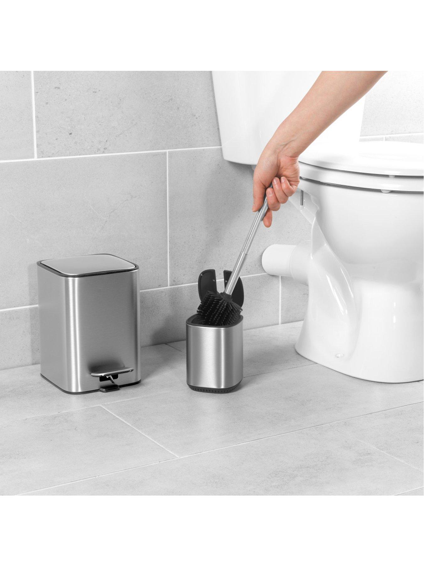 Beldray 2pc Bin And Toilet Brush Set S. Steel