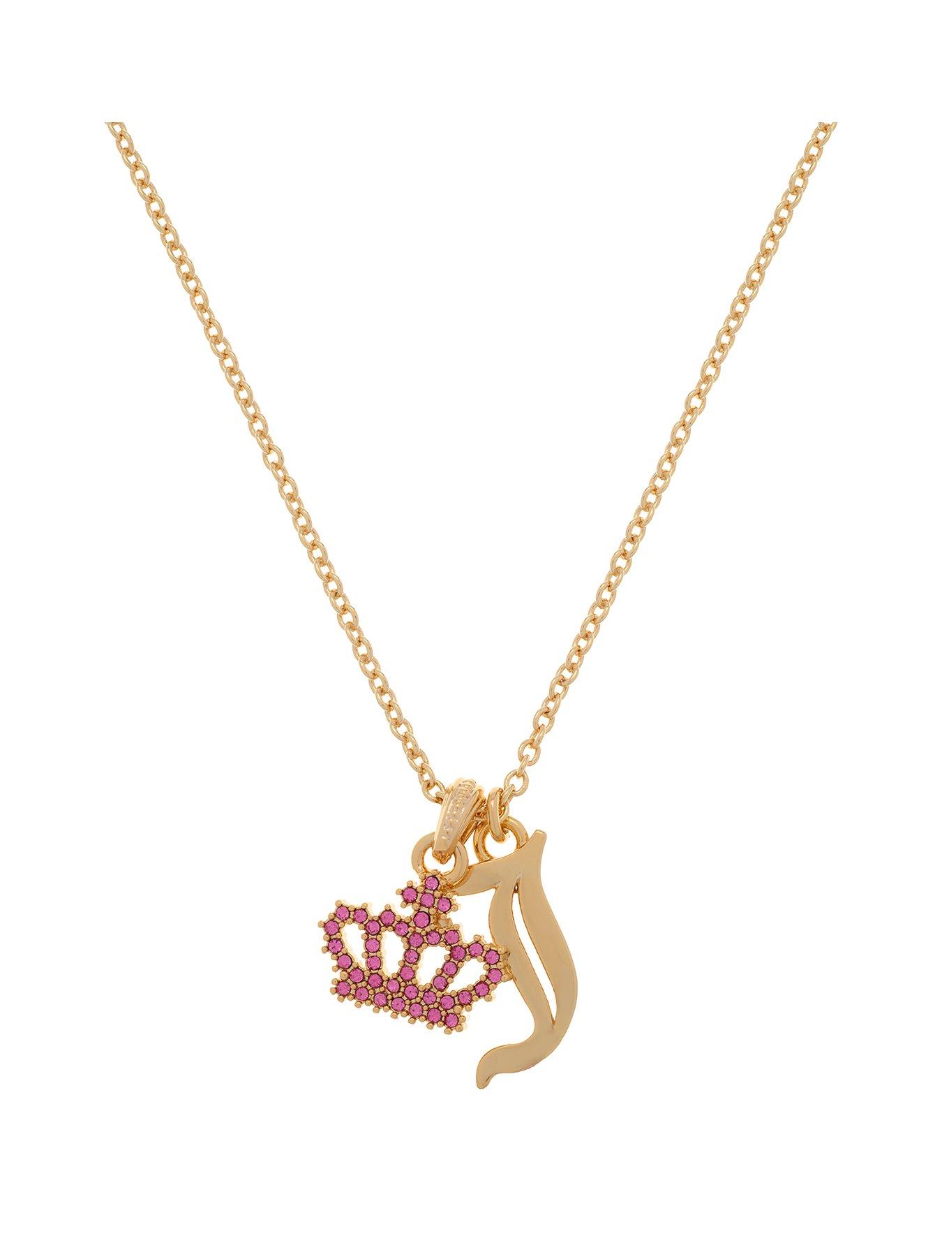 Juicy Couture Crystal Motif Crown & J Charm Pendant