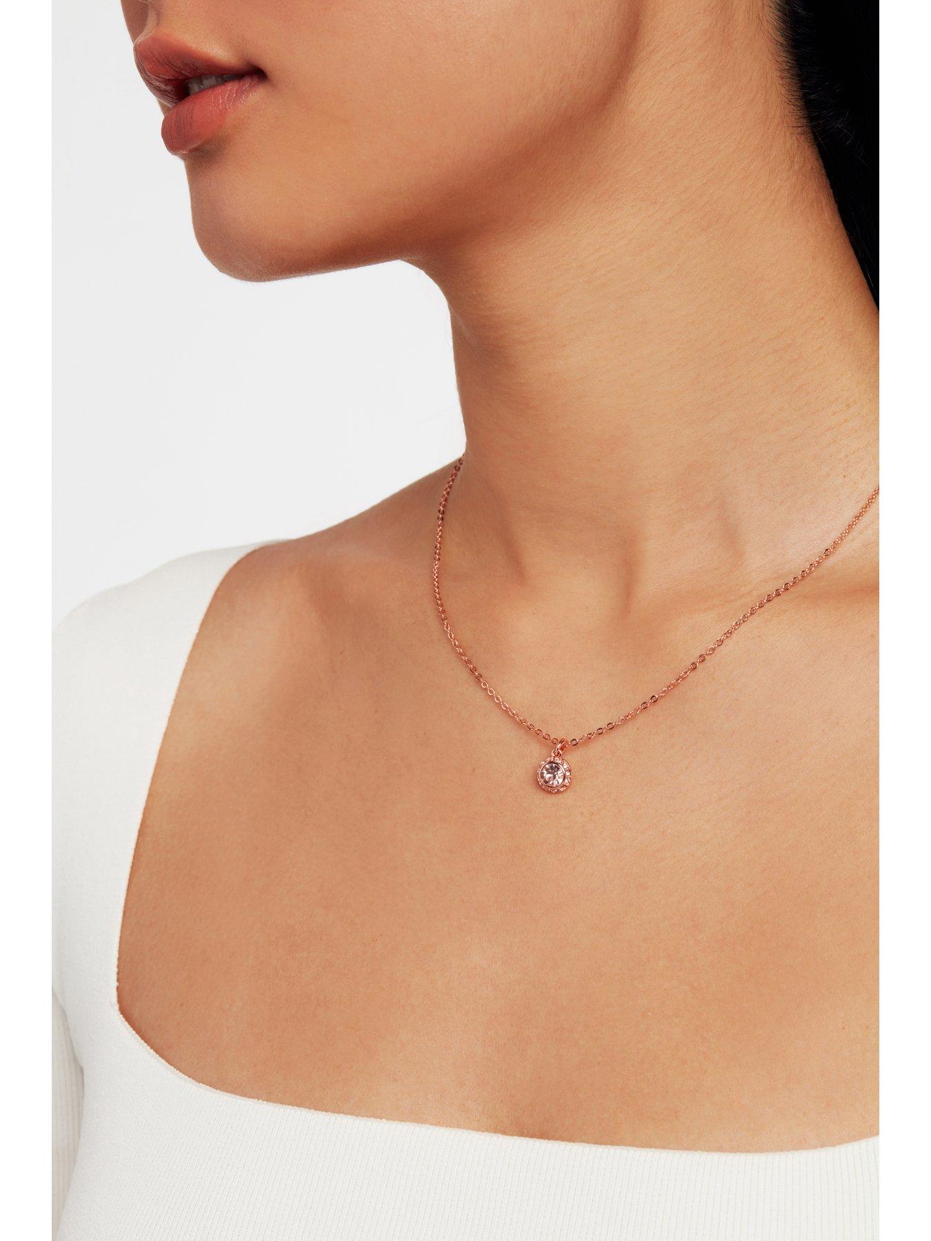 Image 3 of 5 of Ted Baker SOLTELL: Solitaire Sparkle Crystal Pendant Necklace