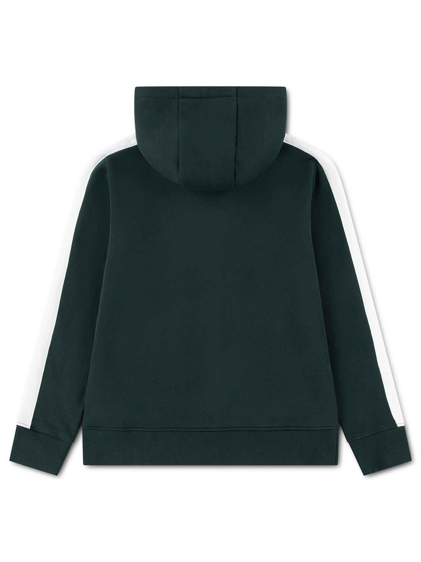 Image 2 of 3 of Lacoste Boys Colourblock Full Zip Hoodie - Dark Green