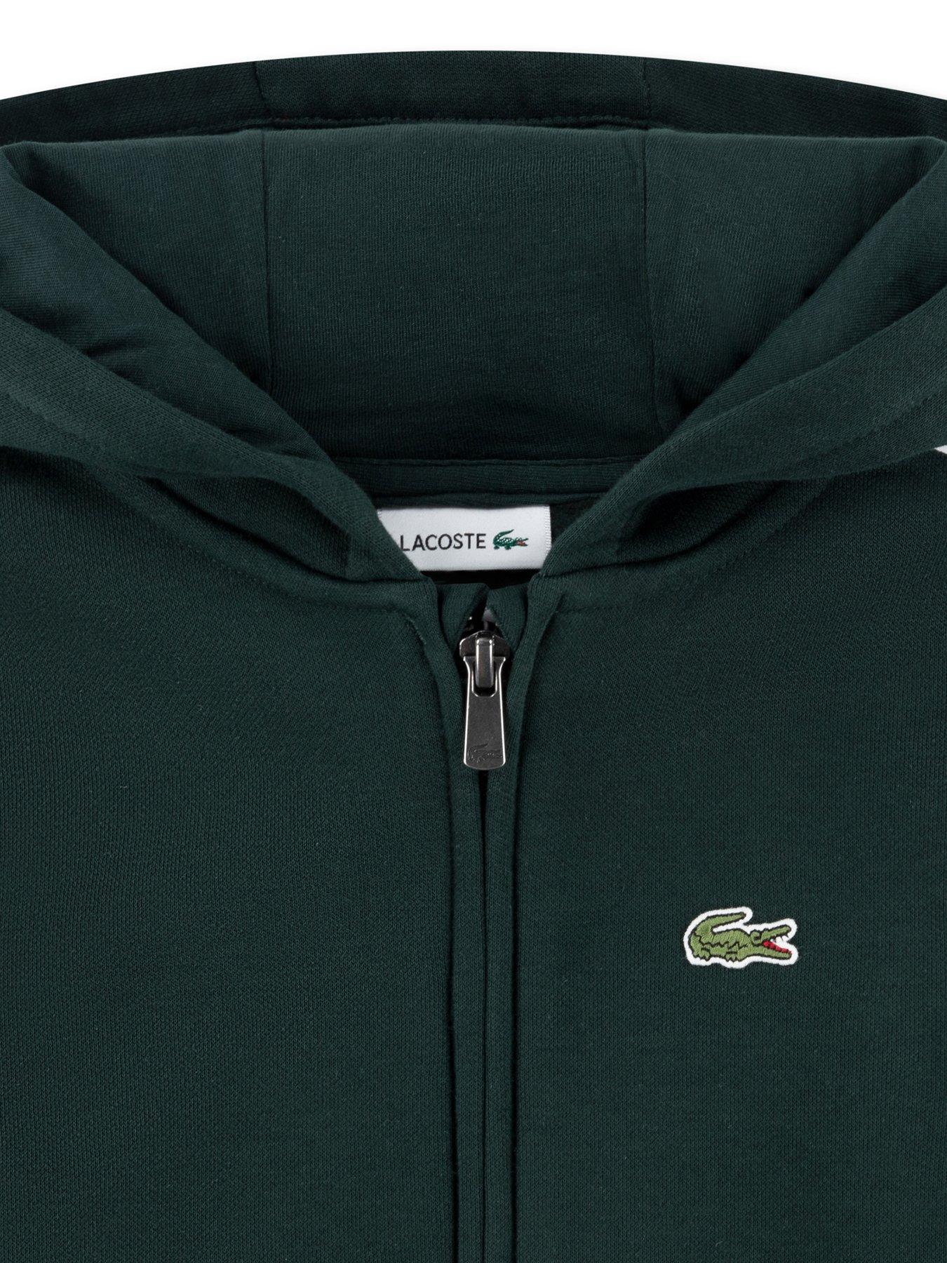 Image 3 of 3 of Lacoste Boys Colourblock Full Zip Hoodie - Dark Green
