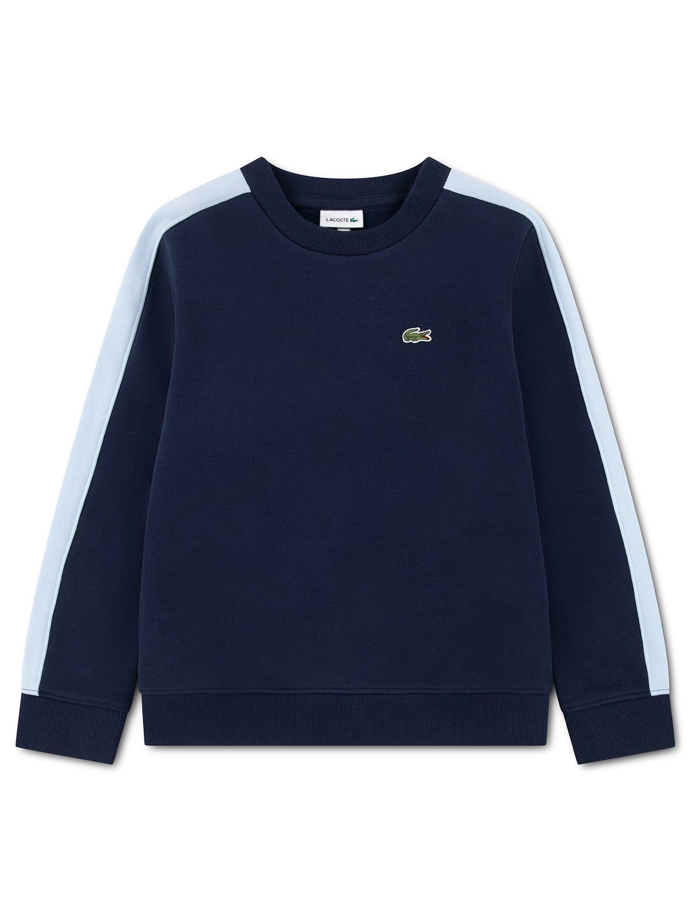 Lacoste Boys Colourblock Crew Neck Sweatshirt - Navy