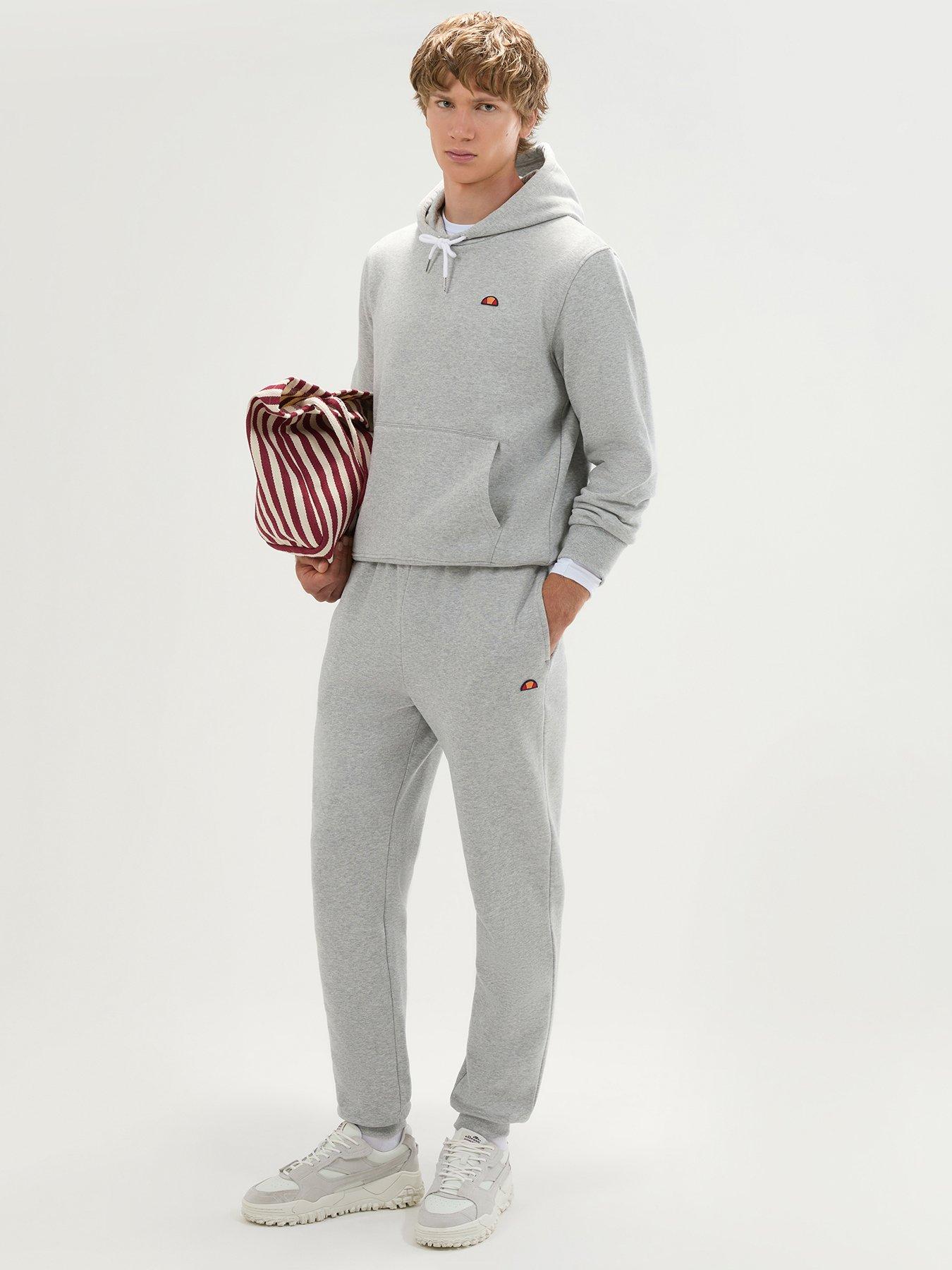 Image 1 of 6 of Ellesse Men's Traccota 2 Hoodie &amp; Joggers Tracksuit Set - Light Grey