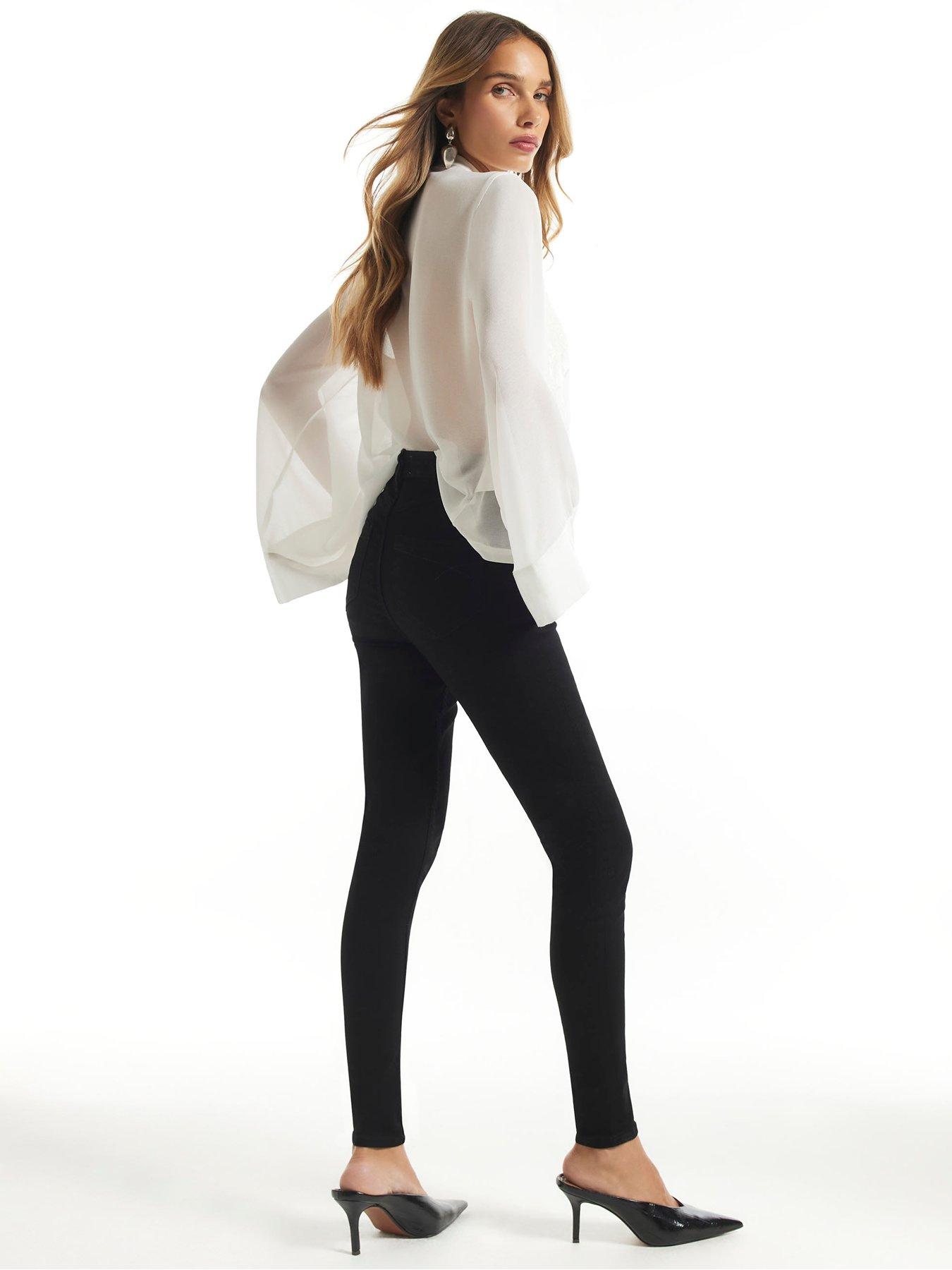 Image 2 of 6 of River Island Molly Watford Sculpt Skinny Jeans - Black