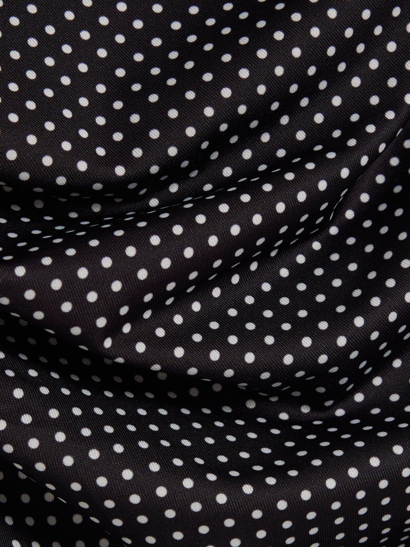Image 6 of 6 of River Island Womens Bardot Tie Shoulder Ruched Blouse - Black