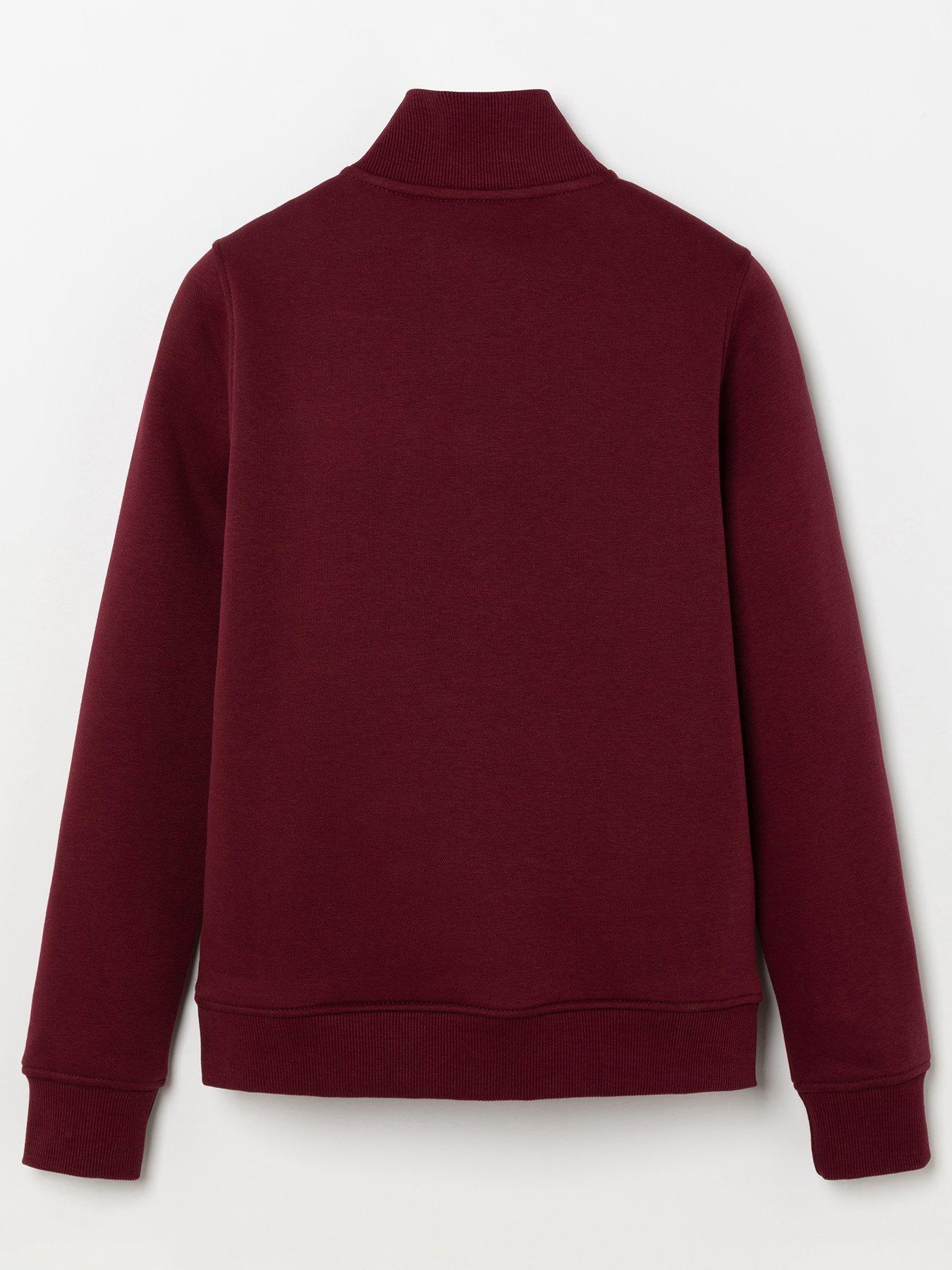Image 2 of 4 of Ellesse Boys Funnel Neck Quarter Zip Sweatshirt - Red