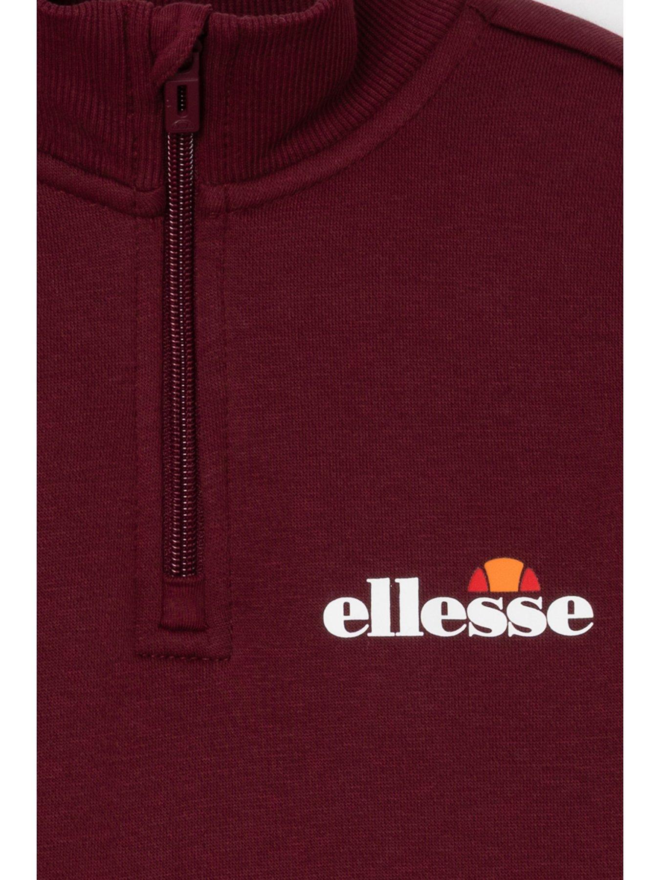 Image 3 of 4 of Ellesse Boys Funnel Neck Quarter Zip Sweatshirt - Red