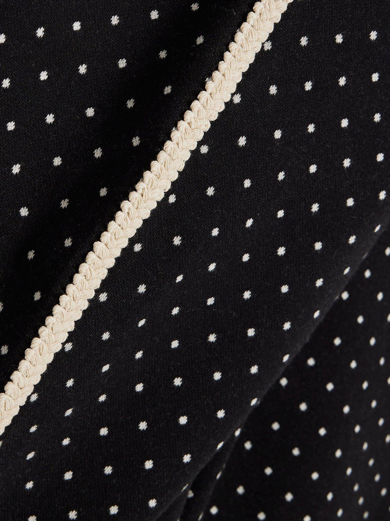 Image 5 of 5 of River Island Polka Dot Jacquard Joggers Coord - Black