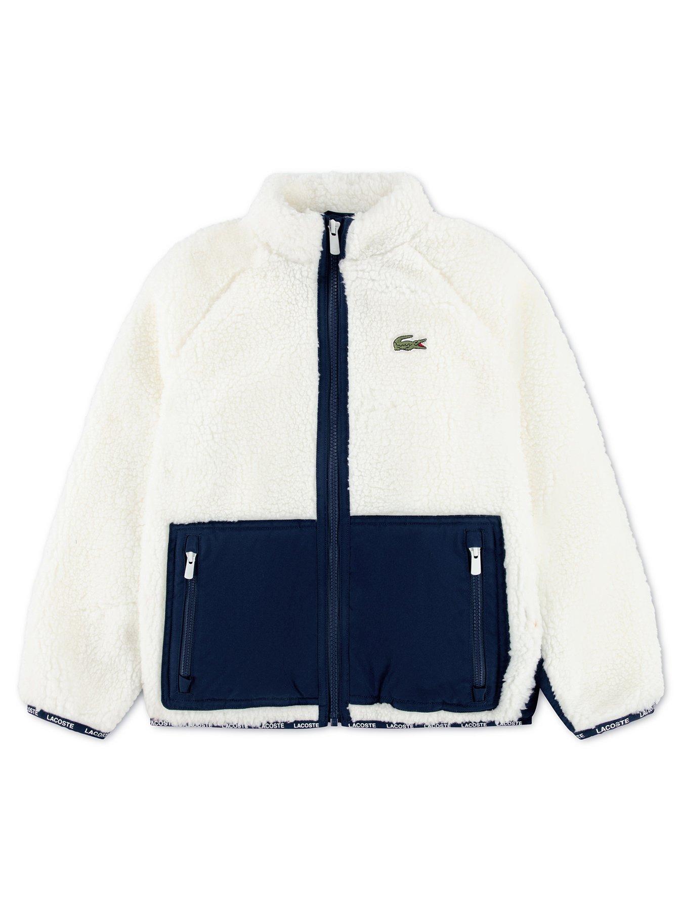 Image 2 of 4 of Lacoste Younger Boys Sherpa Jacket - Cream