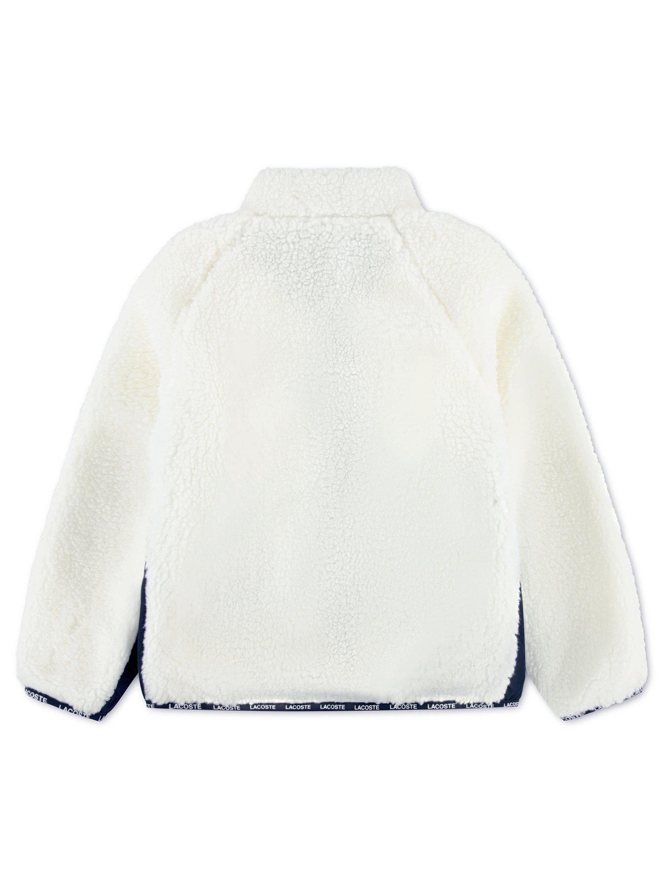 Image 3 of 4 of Lacoste Younger Boys Sherpa Jacket - Cream